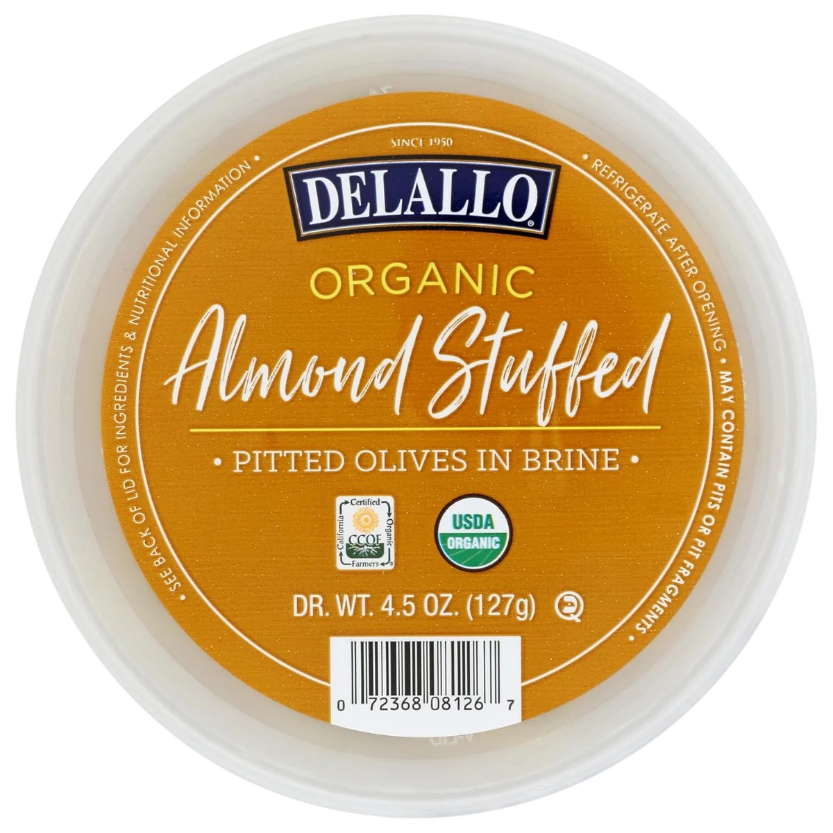 Organic Almond Stuff Pitted Olives In Brine