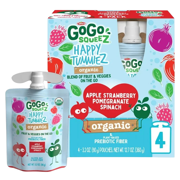 Organic Apple Strawberry Pomegranate Spinach (4 Pack)