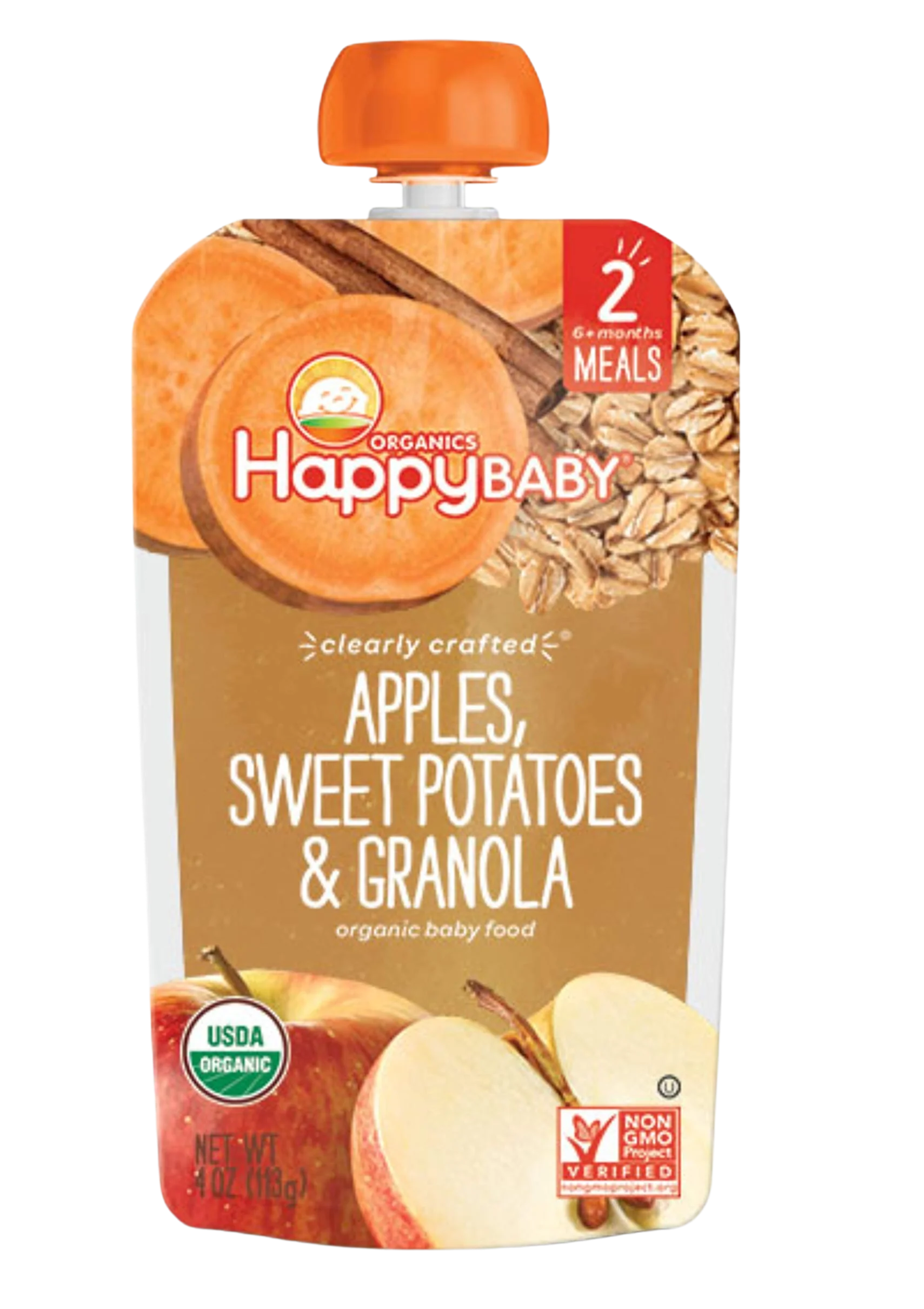 Organic Apples Sweet Potatoes & Granola Stage 2 Baby Food (16 Pack) - Image 2