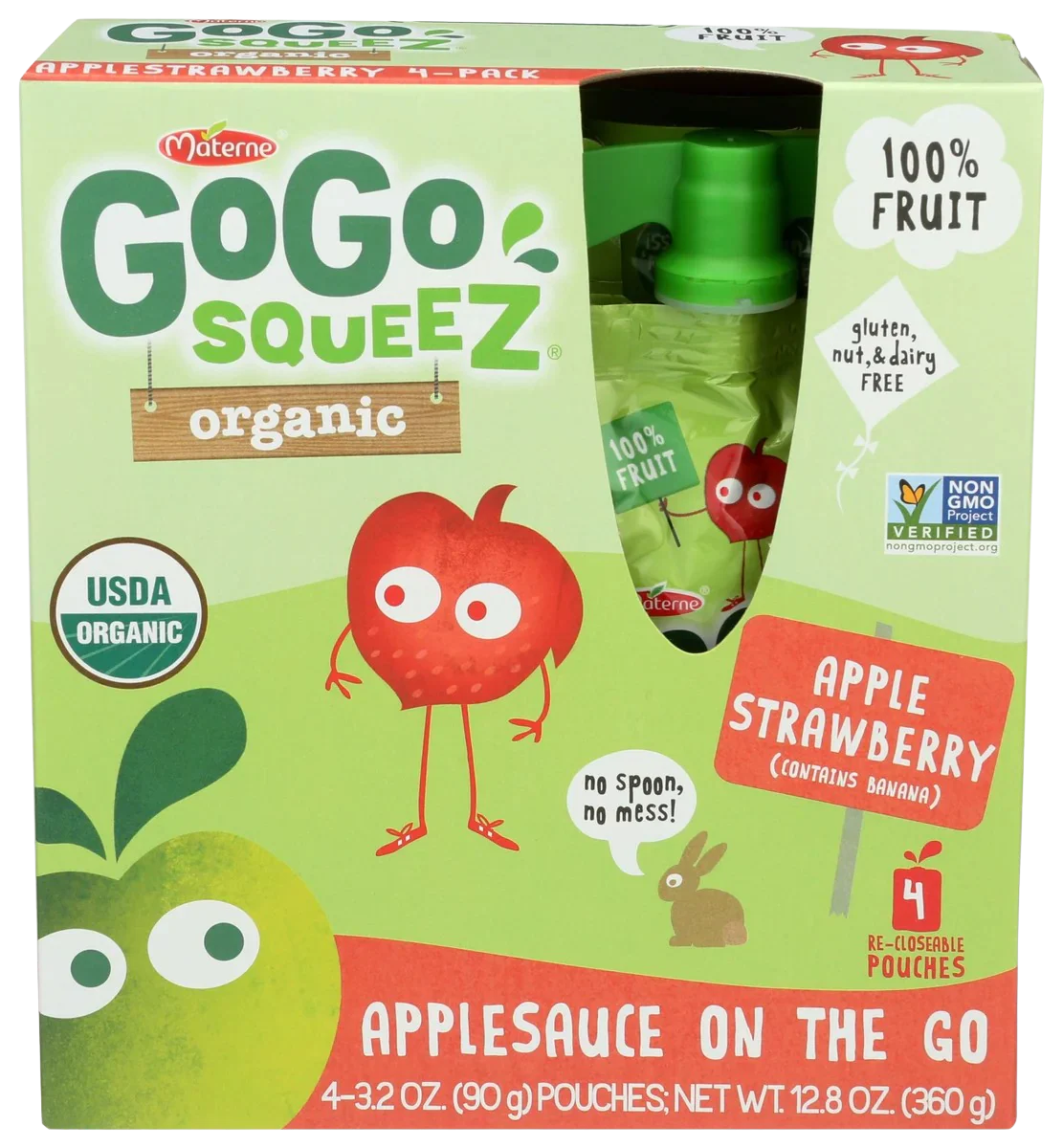 Organic Applesauce Strawberry (4 Pack)