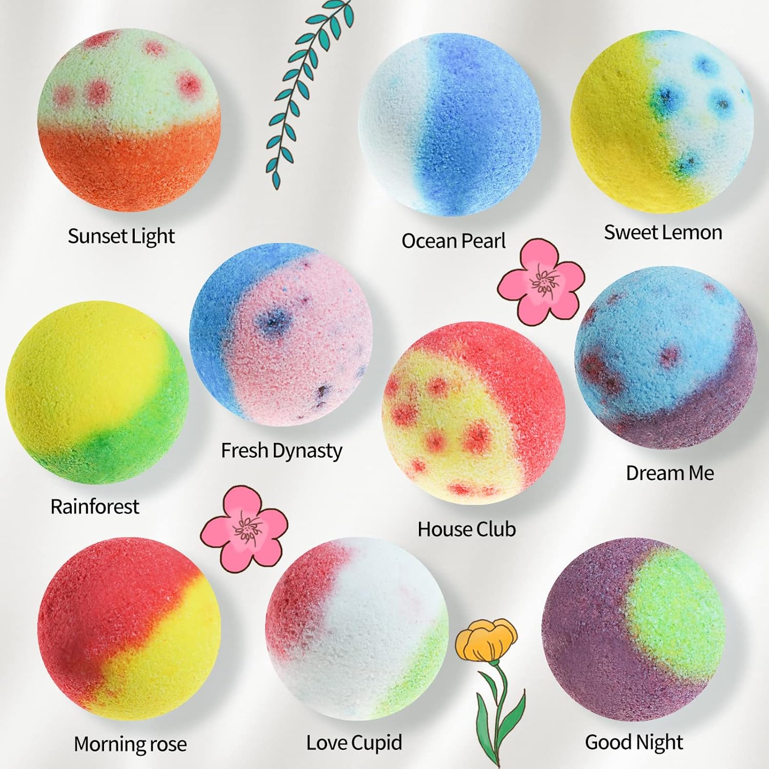 Organic Bubble Bath Bombs Gift Set (10 Pack) - Image 5