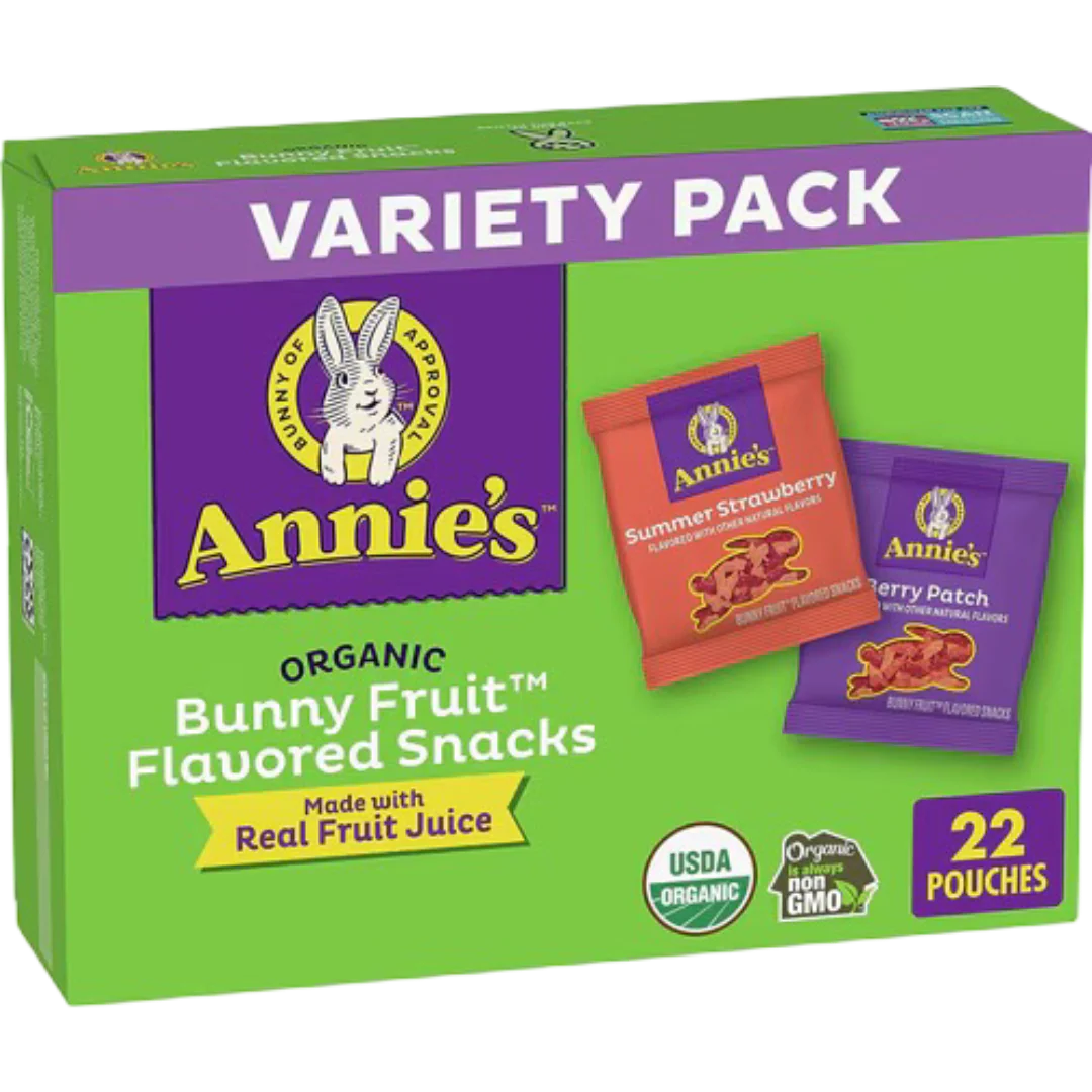 Organic Bunny Fruit Flavored Snacks - Variety Pack