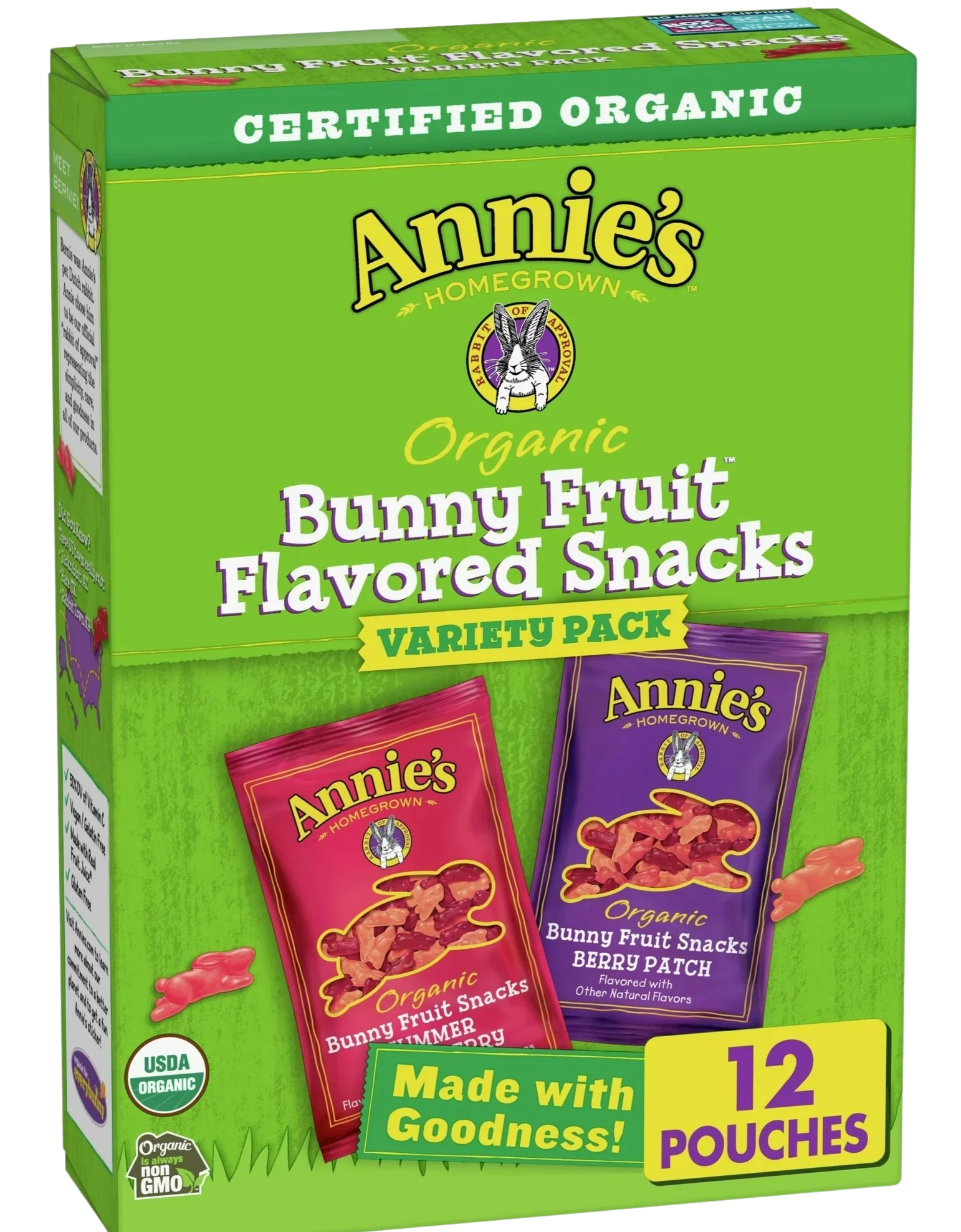 Organic Bunny Fruit Snacks Variety Pack (12 Pouches)
