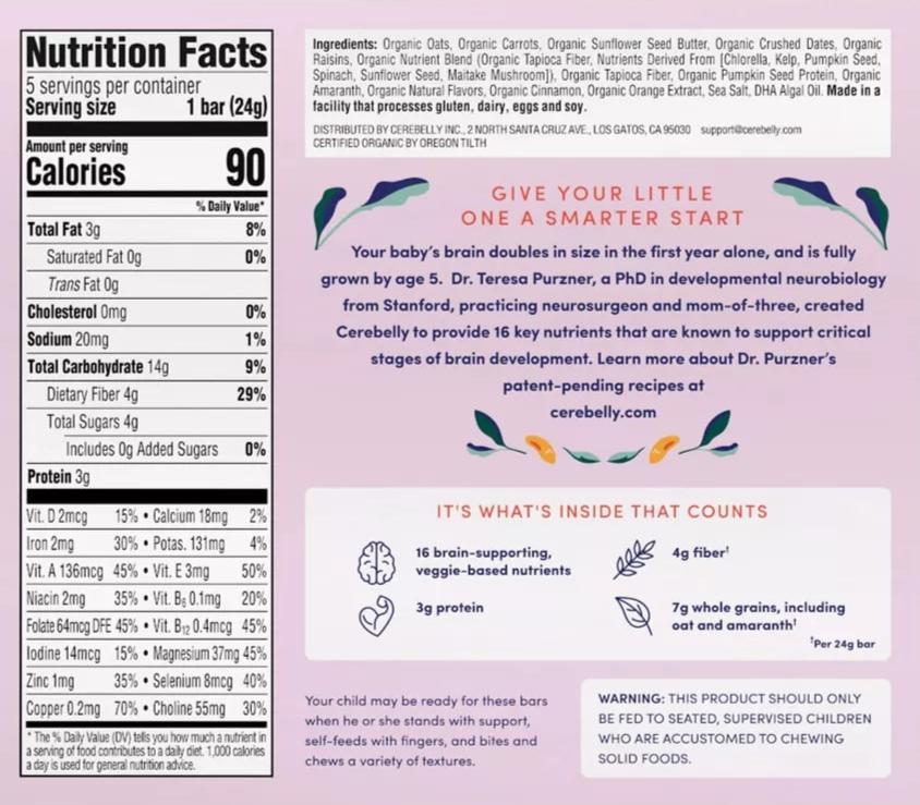 Organic Carrot Date Smart Snack Bars (5 CT) - Image 5