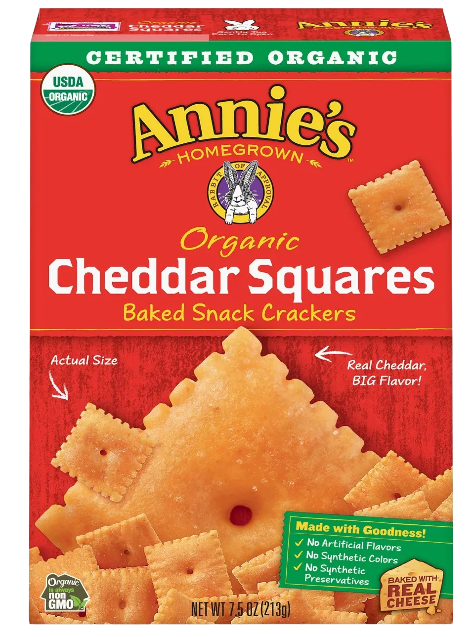 Organic Cheddar Squares - Baked Crackers
