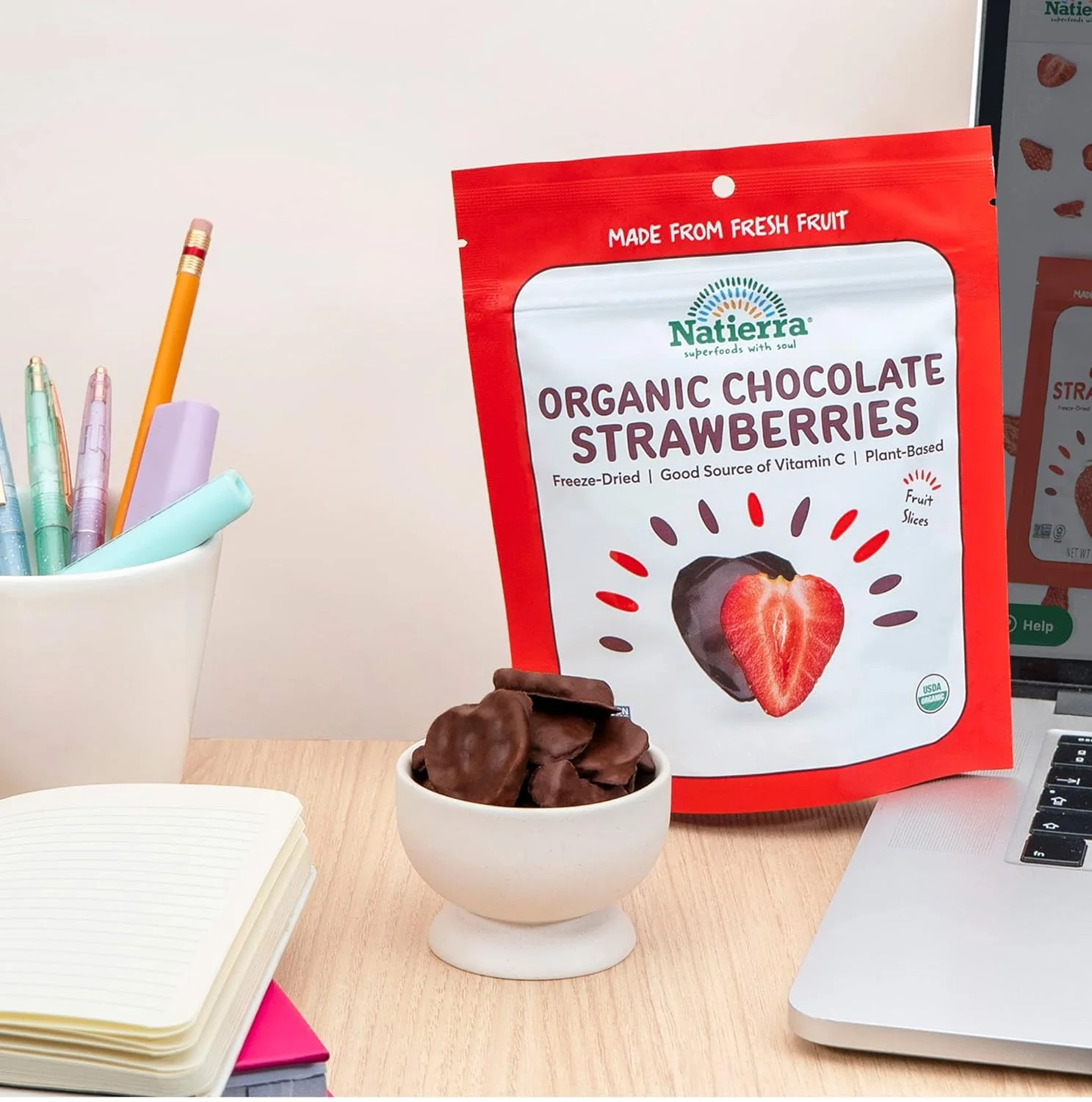 Organic Chocolate Strawberry Slices - Image 3