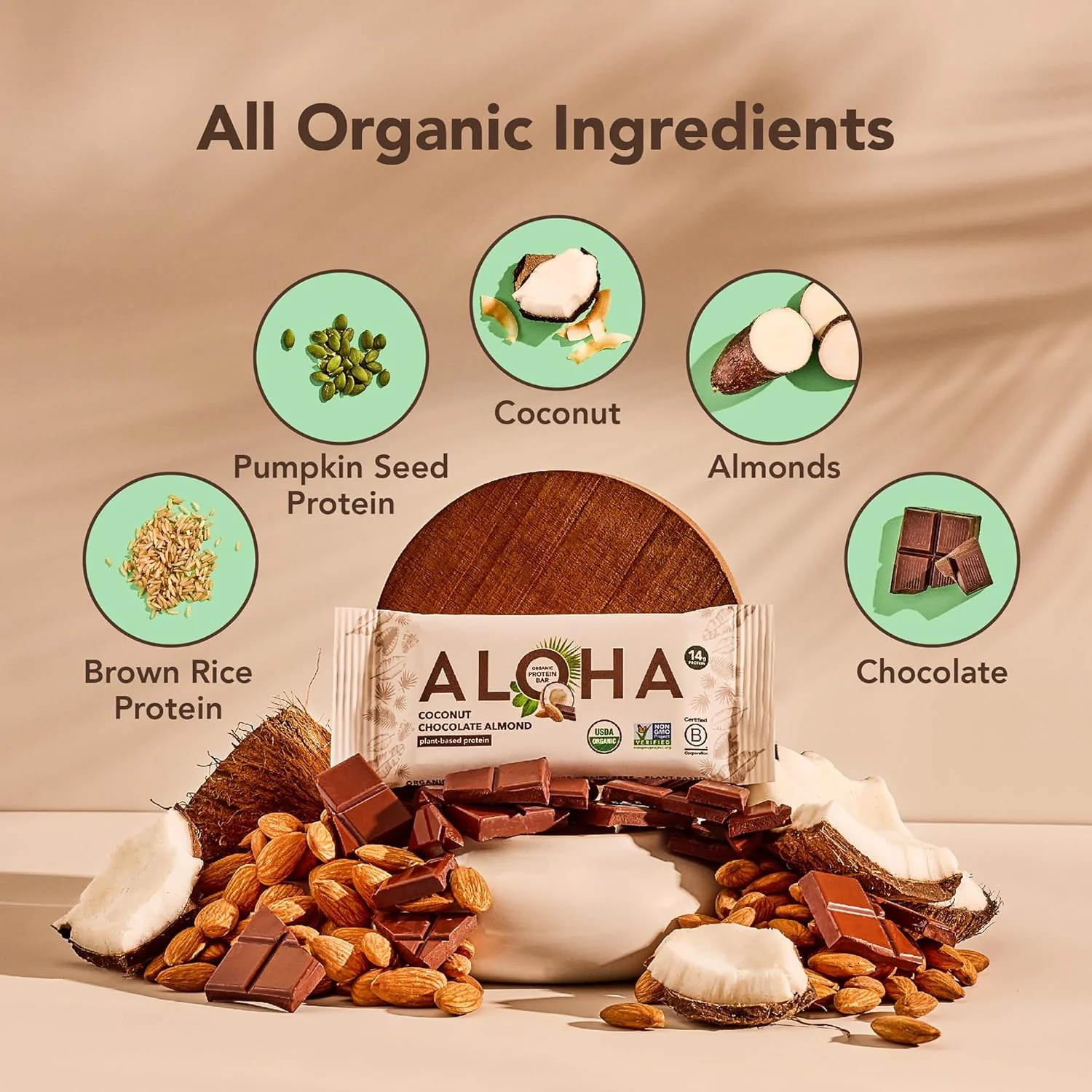 Organic Coconut Chocolate Almond Protein Bar (12 CT) - Image 3