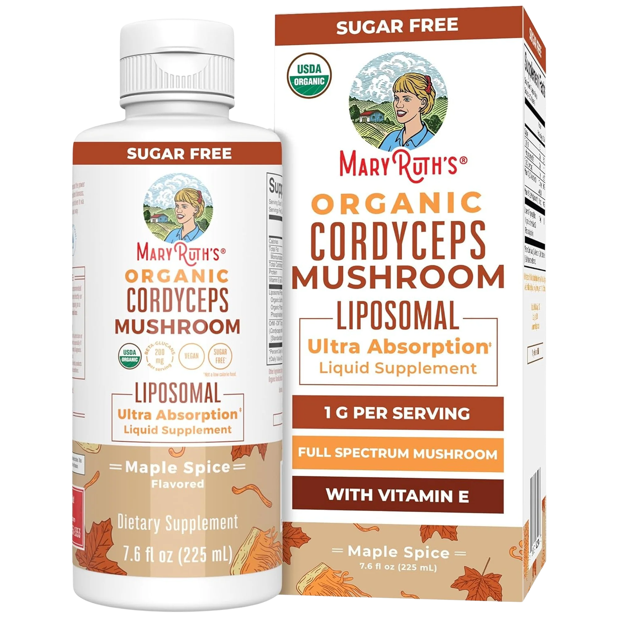 Organic Cordyceps Mushroom Liposomal Liquid Supplement - Maple Spice