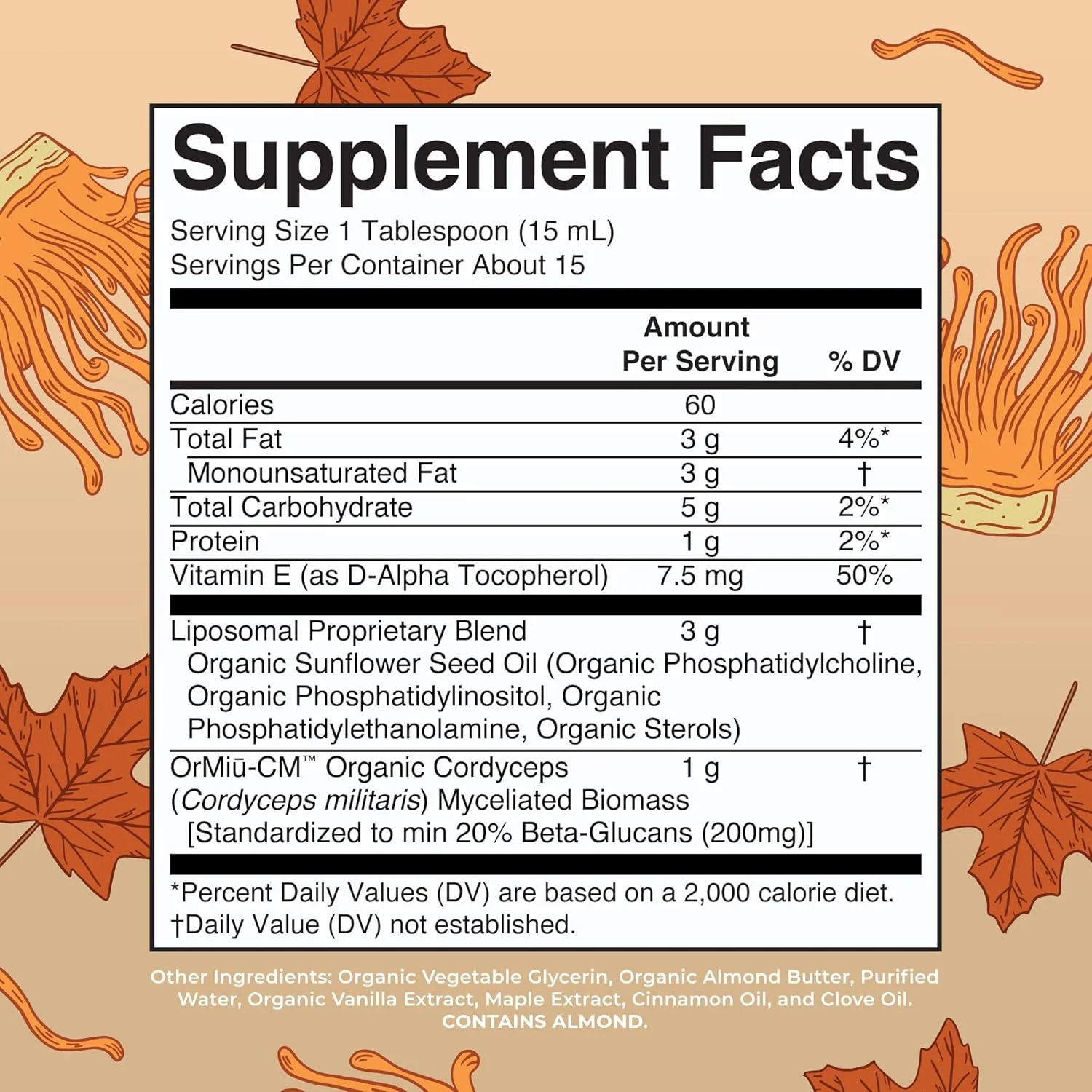Organic Cordyceps Mushroom Liposomal Liquid Supplement - Maple Spice - Image 2