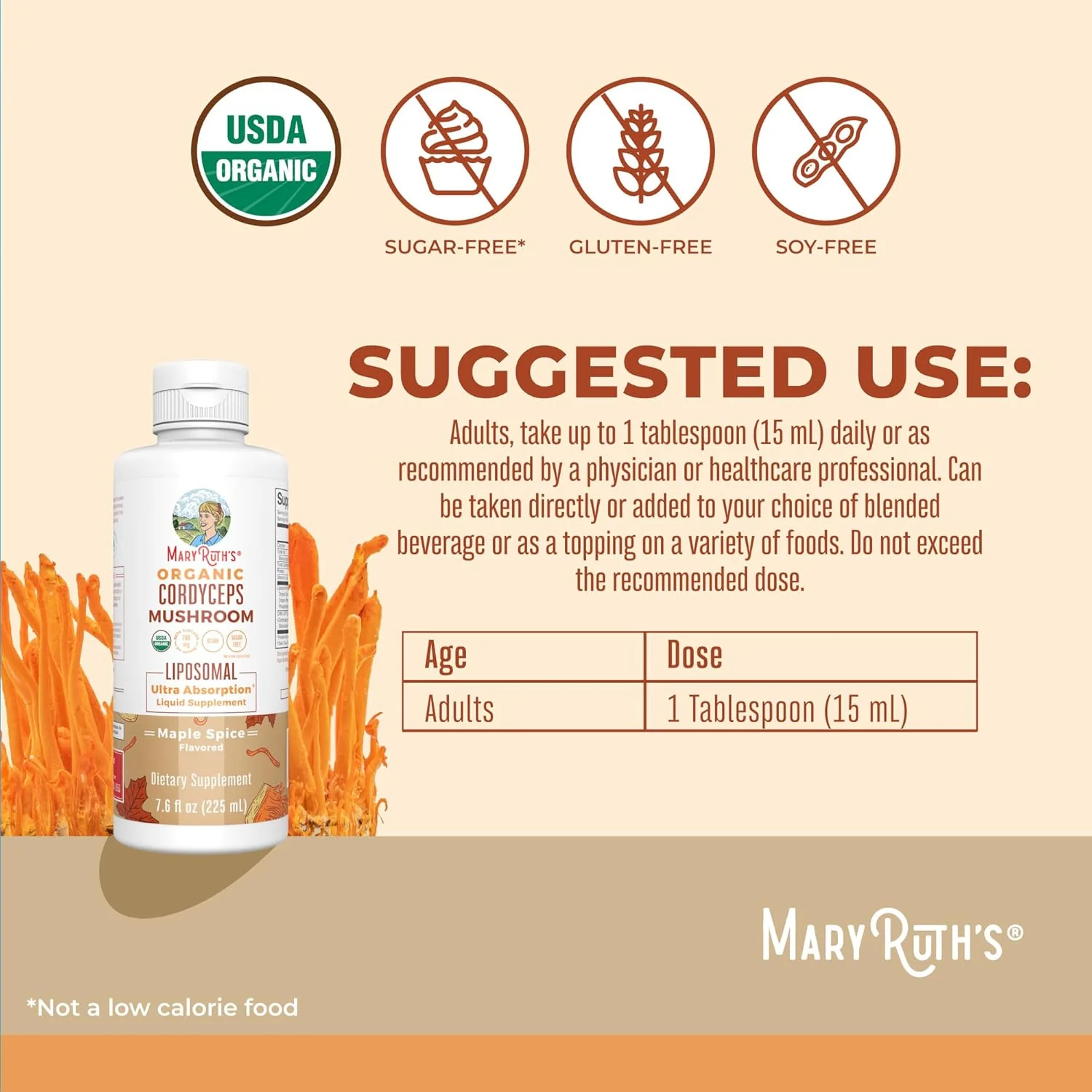 Organic Cordyceps Mushroom Liposomal Liquid Supplement - Maple Spice - Image 4