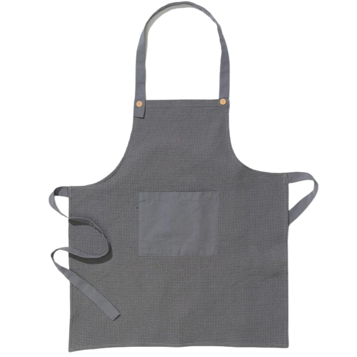 Organic Cotton Waffle Weave Apron - Grey