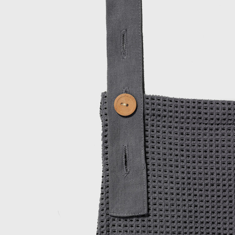 Organic Cotton Waffle Weave Apron - Grey - Image 3
