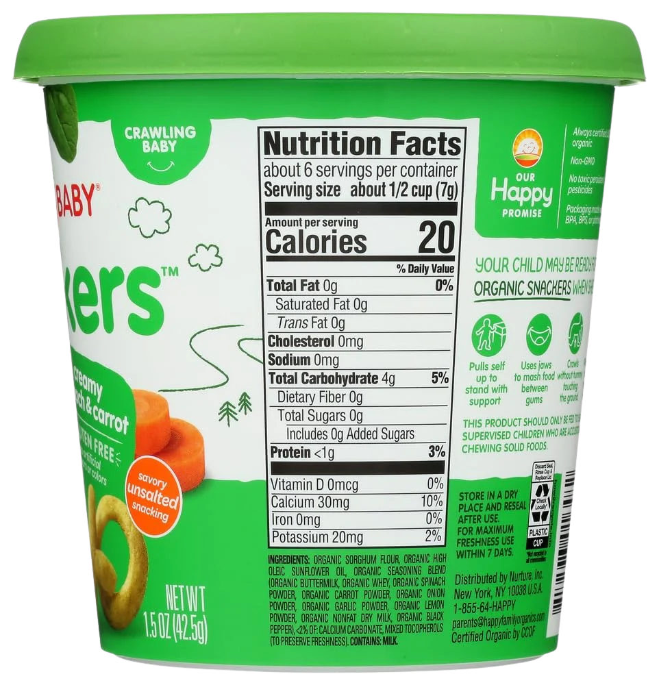 Organic Creamy Spinach & Carrot Baby Food (6 Pack) - Image 3