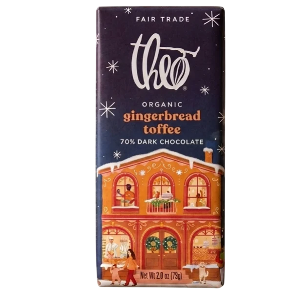Organic Dark Chocolate 70% Gingerbread Toffee