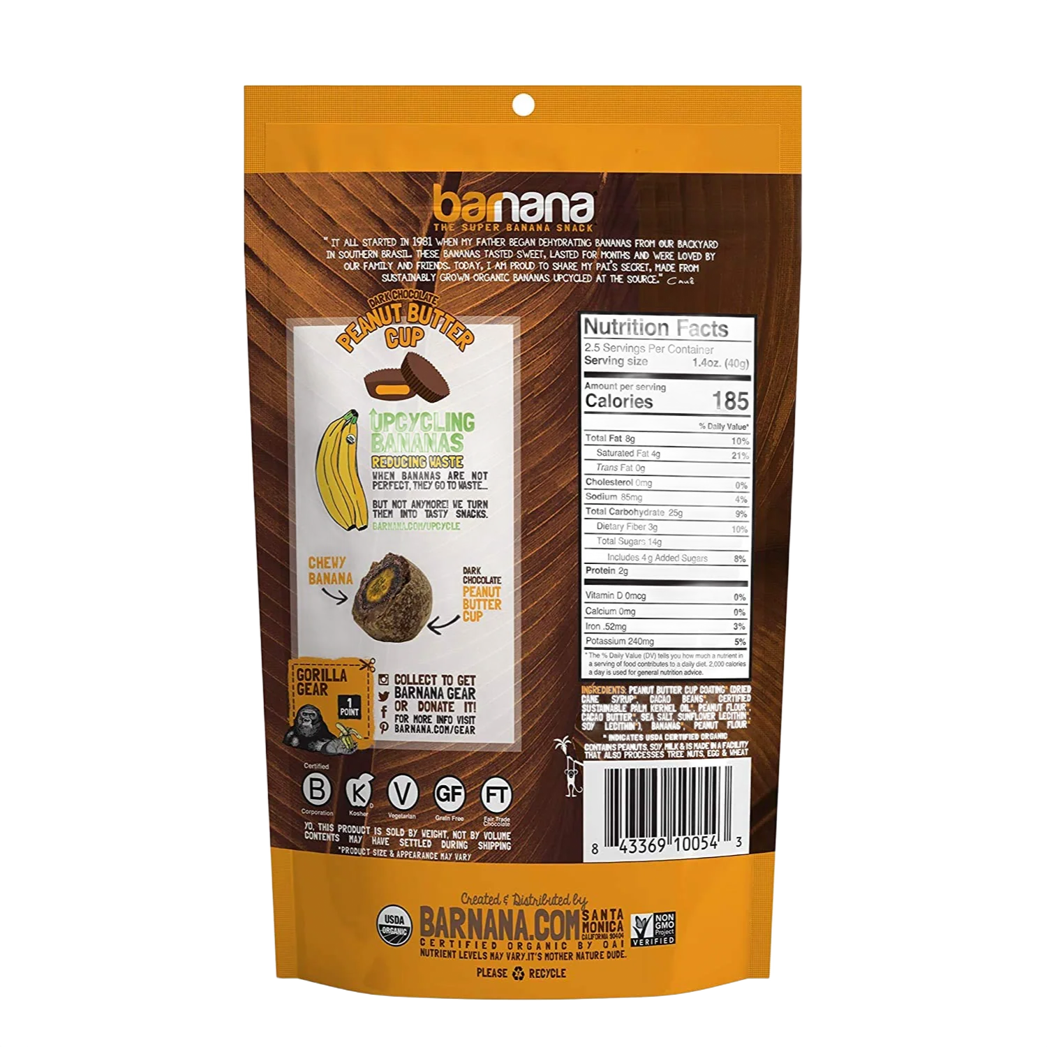 Organic Dark Chocolate Peanut Butter Cup Chewy Banana Bites - Image 3