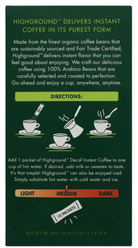 Organic Decaf Instant Coffee Stick 10Ct - Image 2