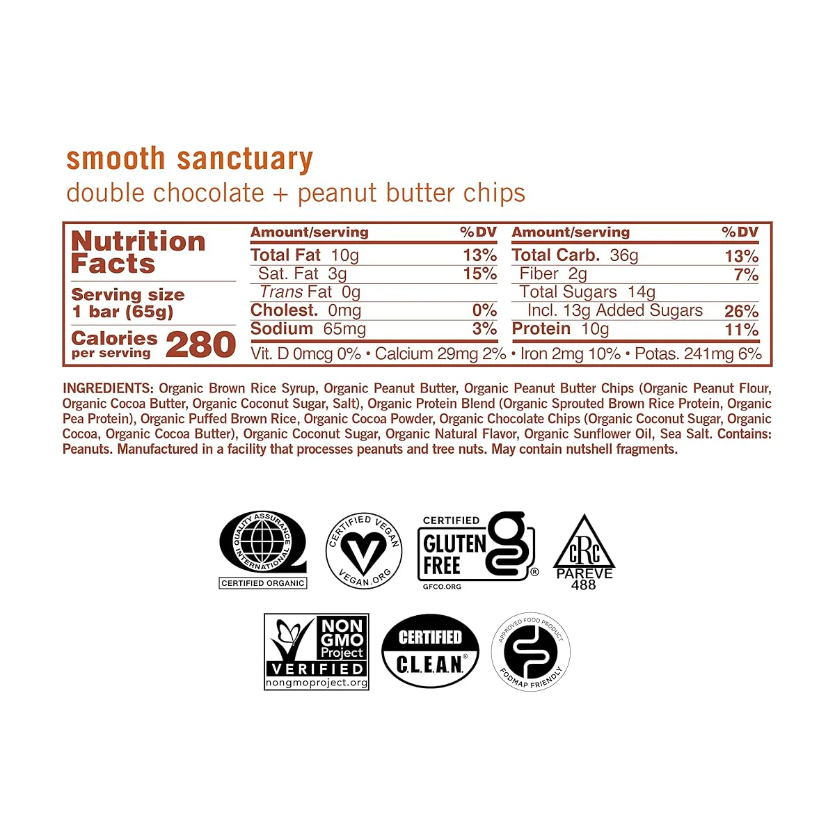 Organic Double Chocolate Peanut Butter Chip Protein Bar (12 CT) - Image 5