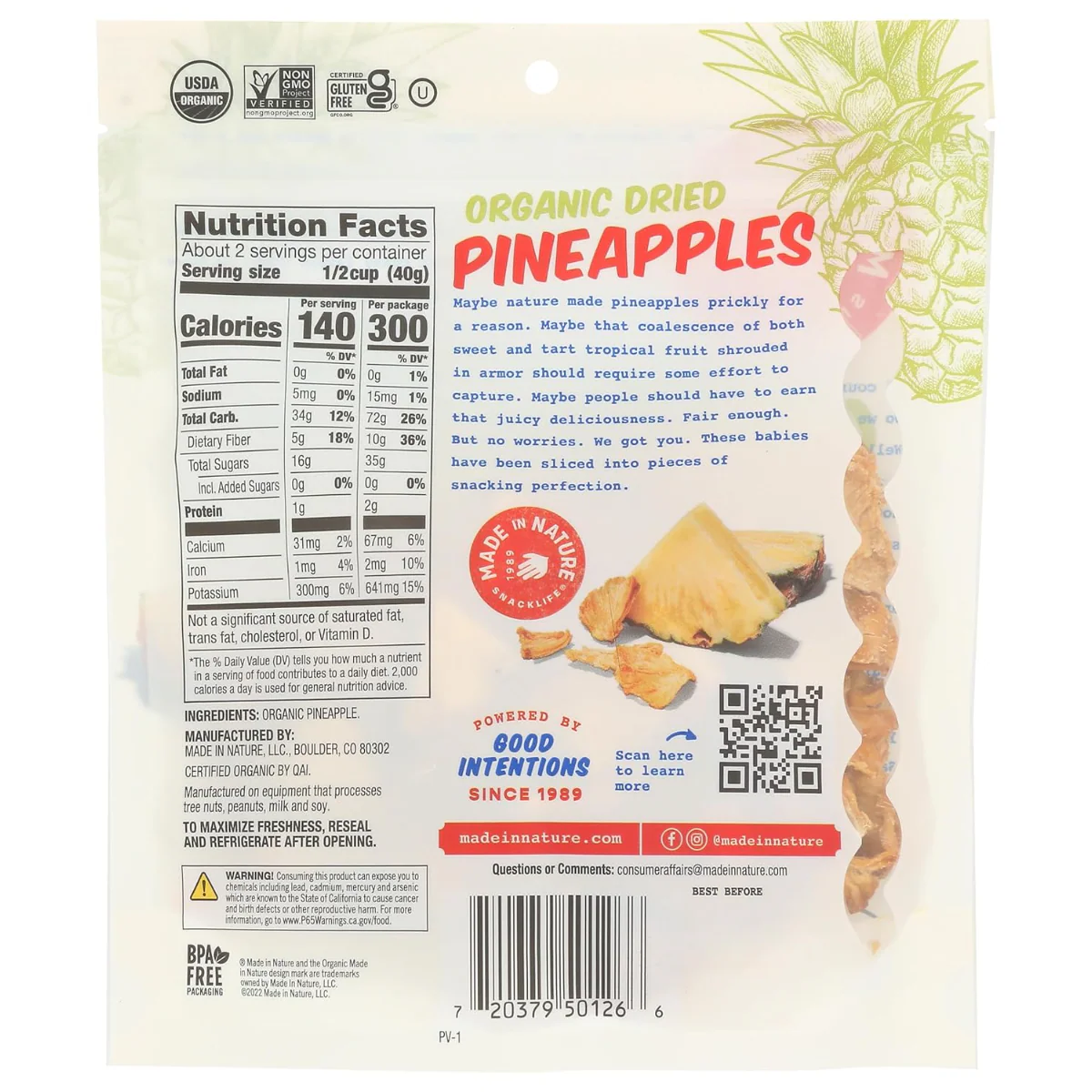 Organic Dried Pineapple Pieces - Image 4