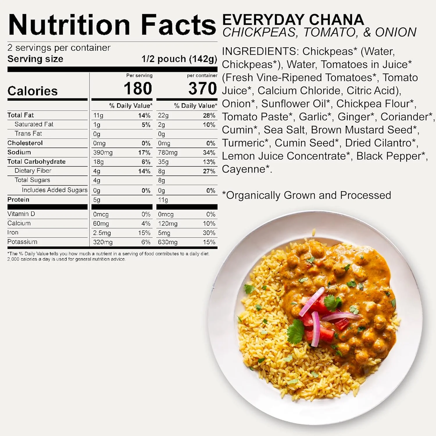 Organic Everyday Chana Chickpeas, Tomato & Onion (6 CT) - Image 6