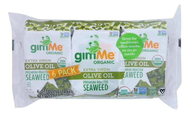 Organic Extra Virgin Olive Oil Roasted Seaweed (6 Pack)