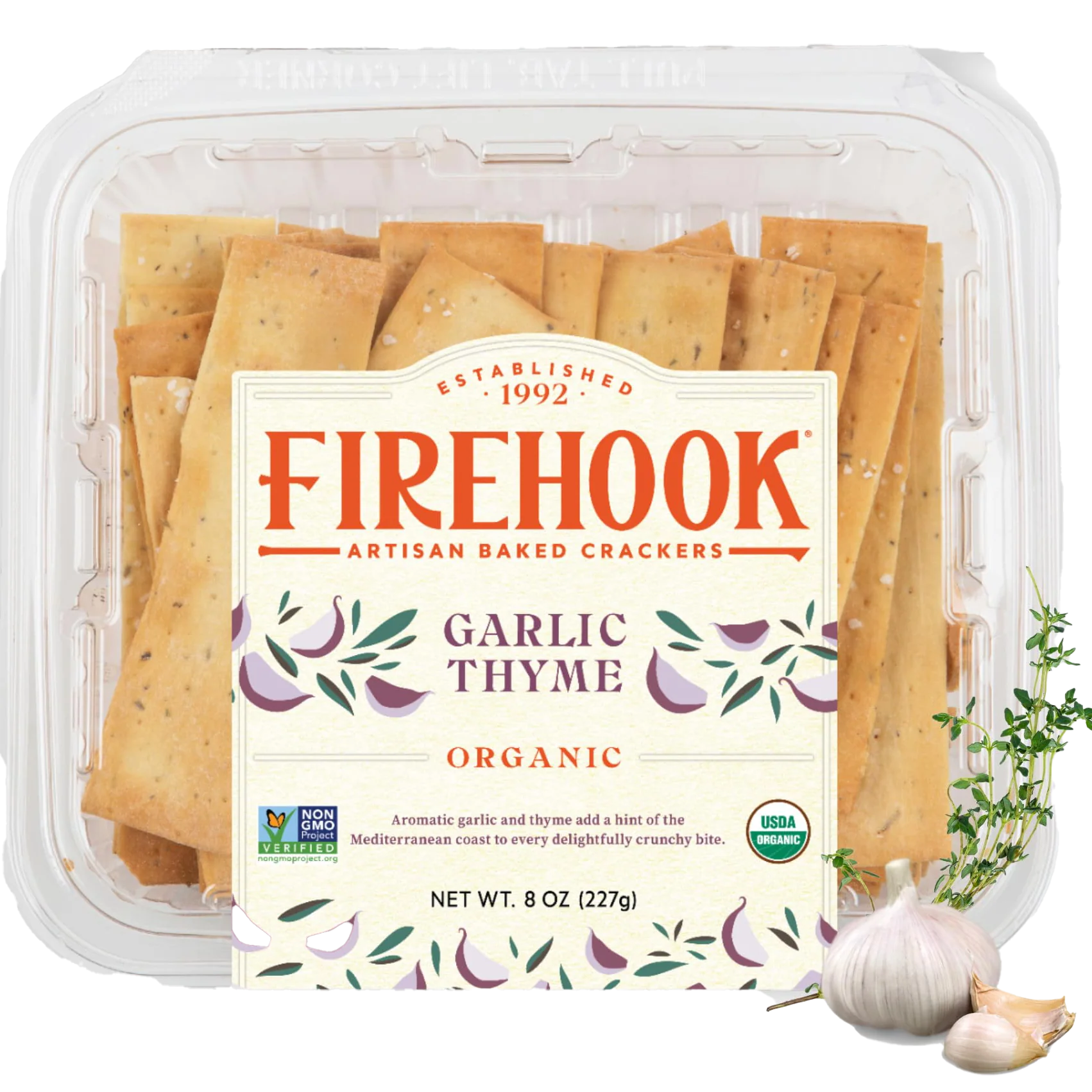 Organic Garlic & Thyme Baked Crackers