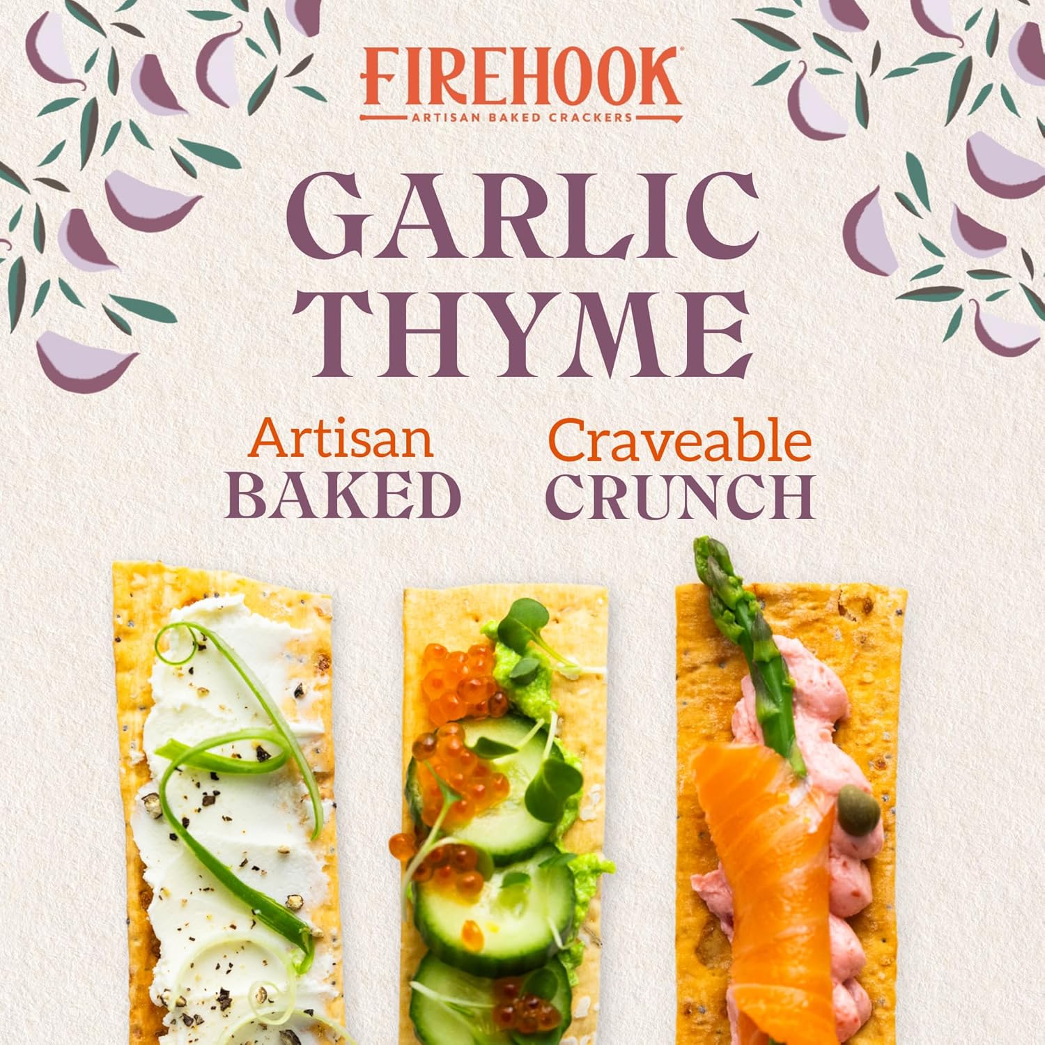 Organic Garlic & Thyme Baked Crackers - Image 2
