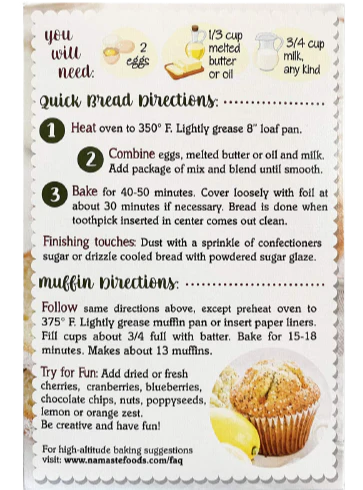 Organic Gluten Free Quick Bread & Muffin Mix - Image 2