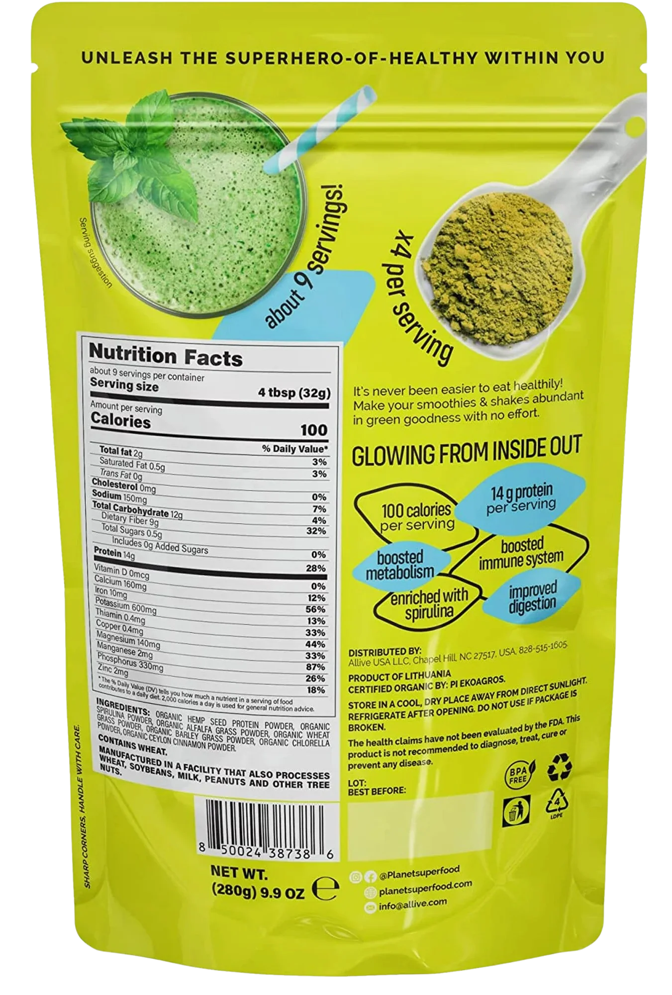 Organic Hemp Seed Protein - Supergreens - Image 4