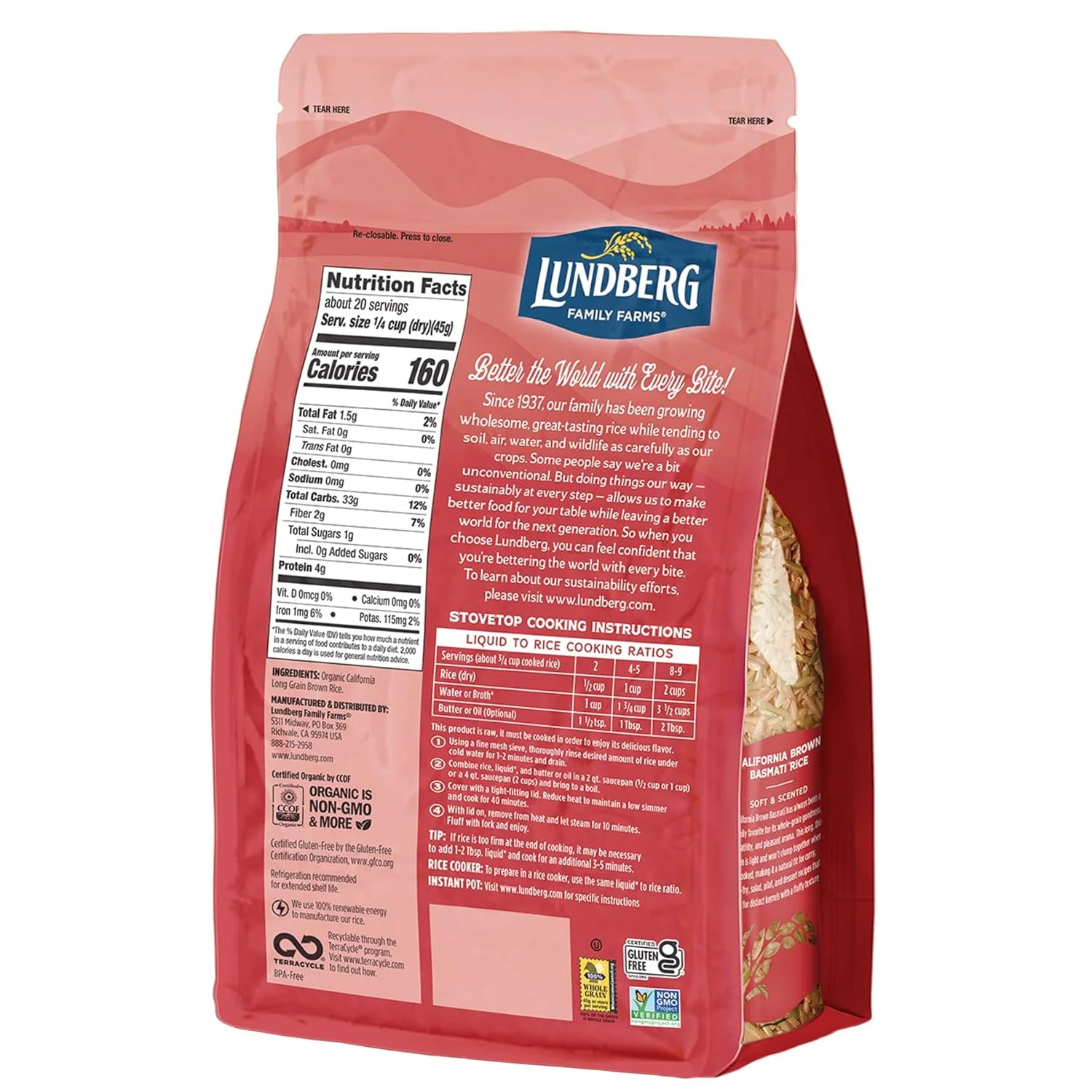 Organic Long Grain California Brown Basmati Rice - Image 2