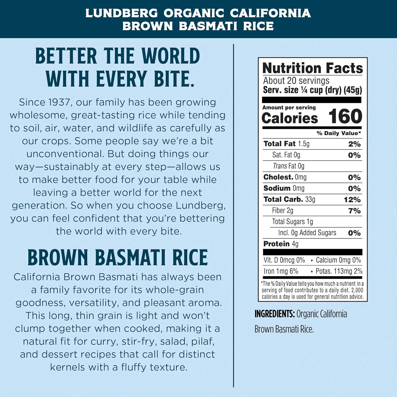 Organic Long Grain California Brown Basmati Rice - Image 4
