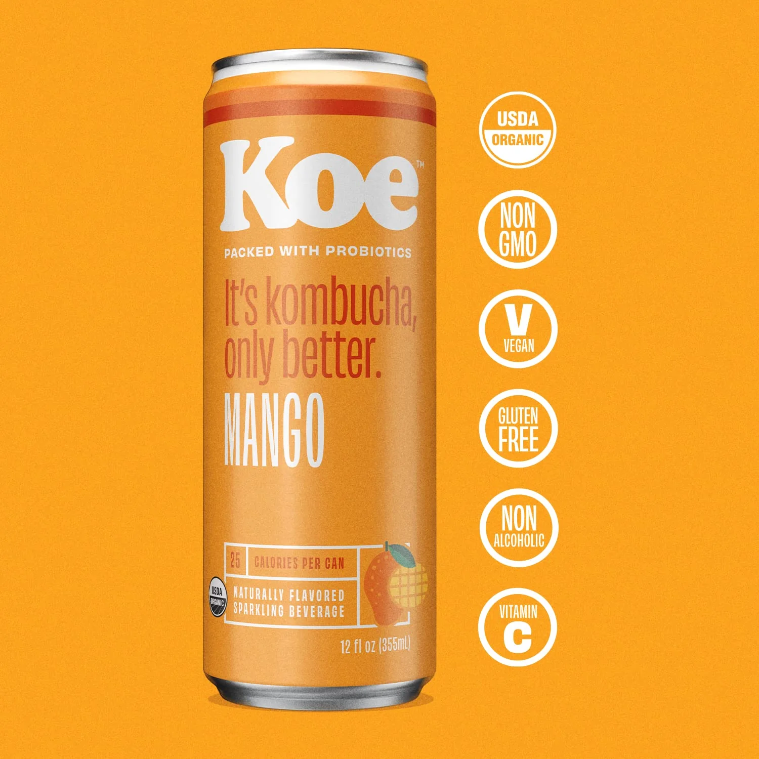 Organic Mango Kombucha (12 Pack) - Image 2