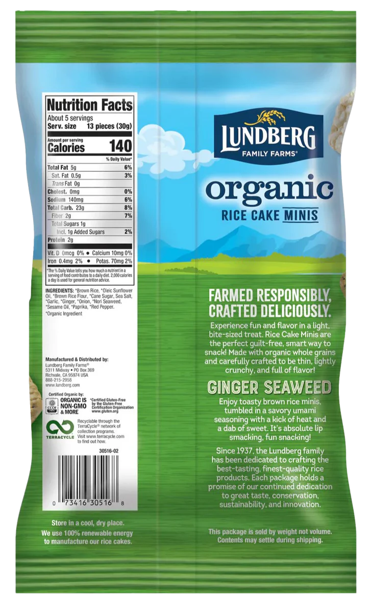 Organic Mini Ginger Seaweed Rice Cake - Image 2