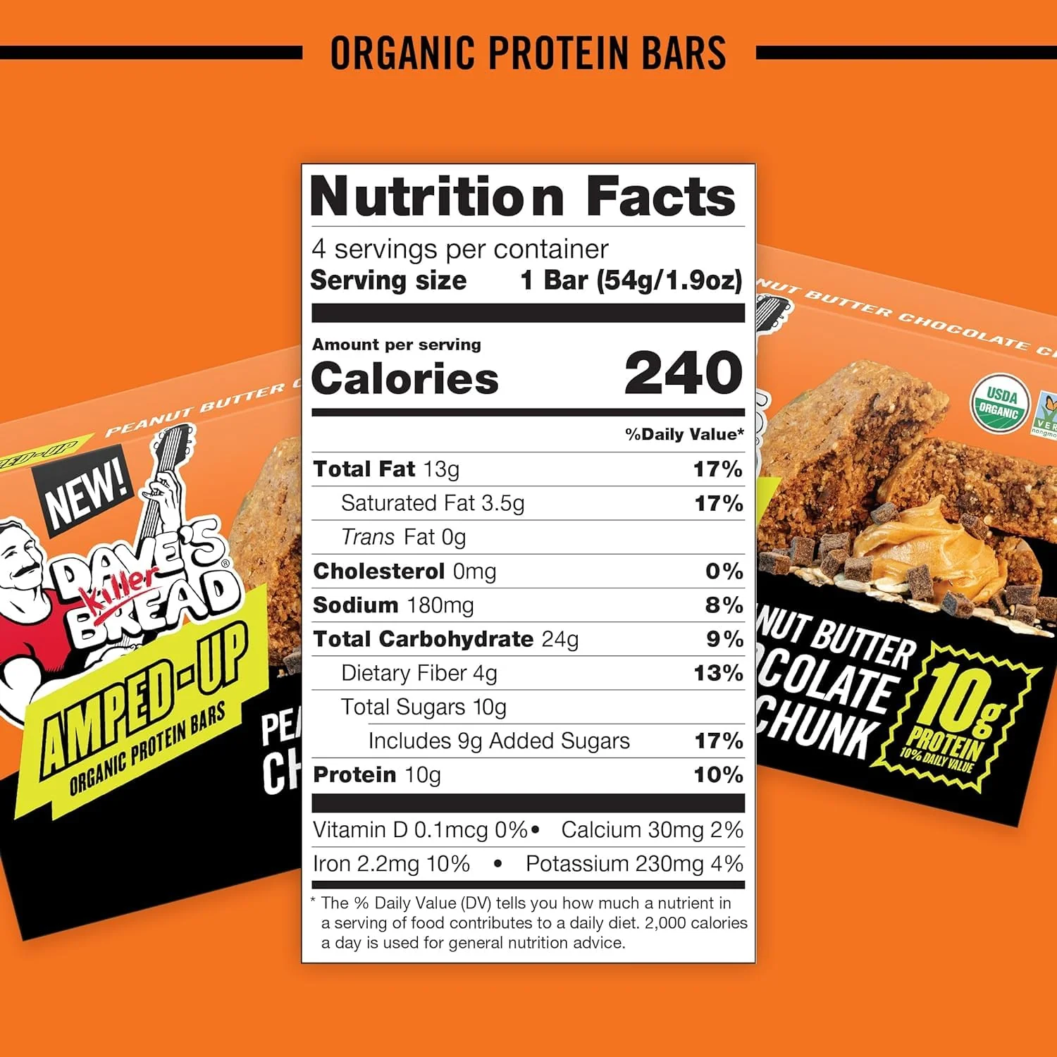 Organic Peanut Butter Chocolate Protein Bar (4 CT) - Image 2