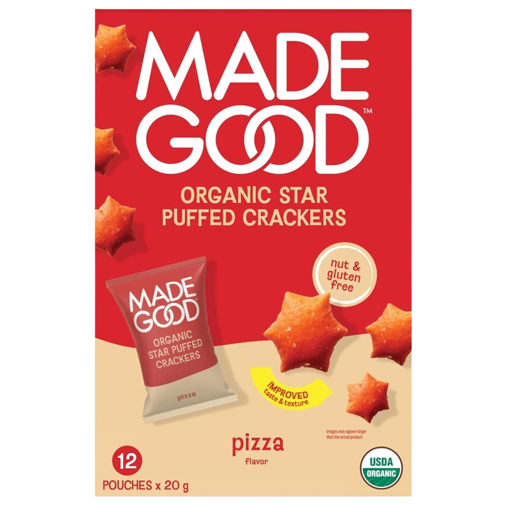 Organic Pizza Star Puffed Crackers (12 CT)
