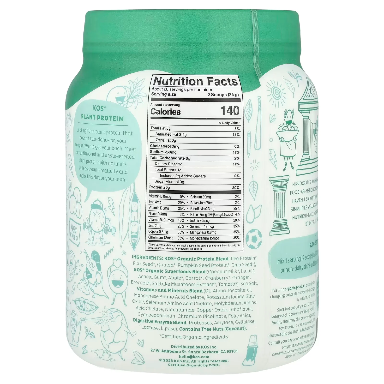 Organic Plant Protein Powder, Unflavored - Image 2