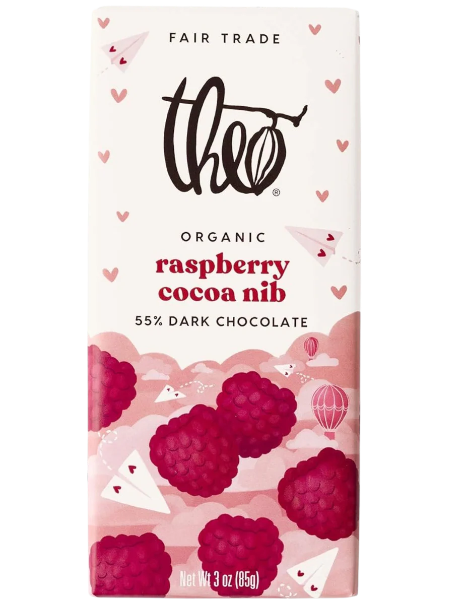 Organic Raspberry Cocoa Nib Dark Chocolate Bar