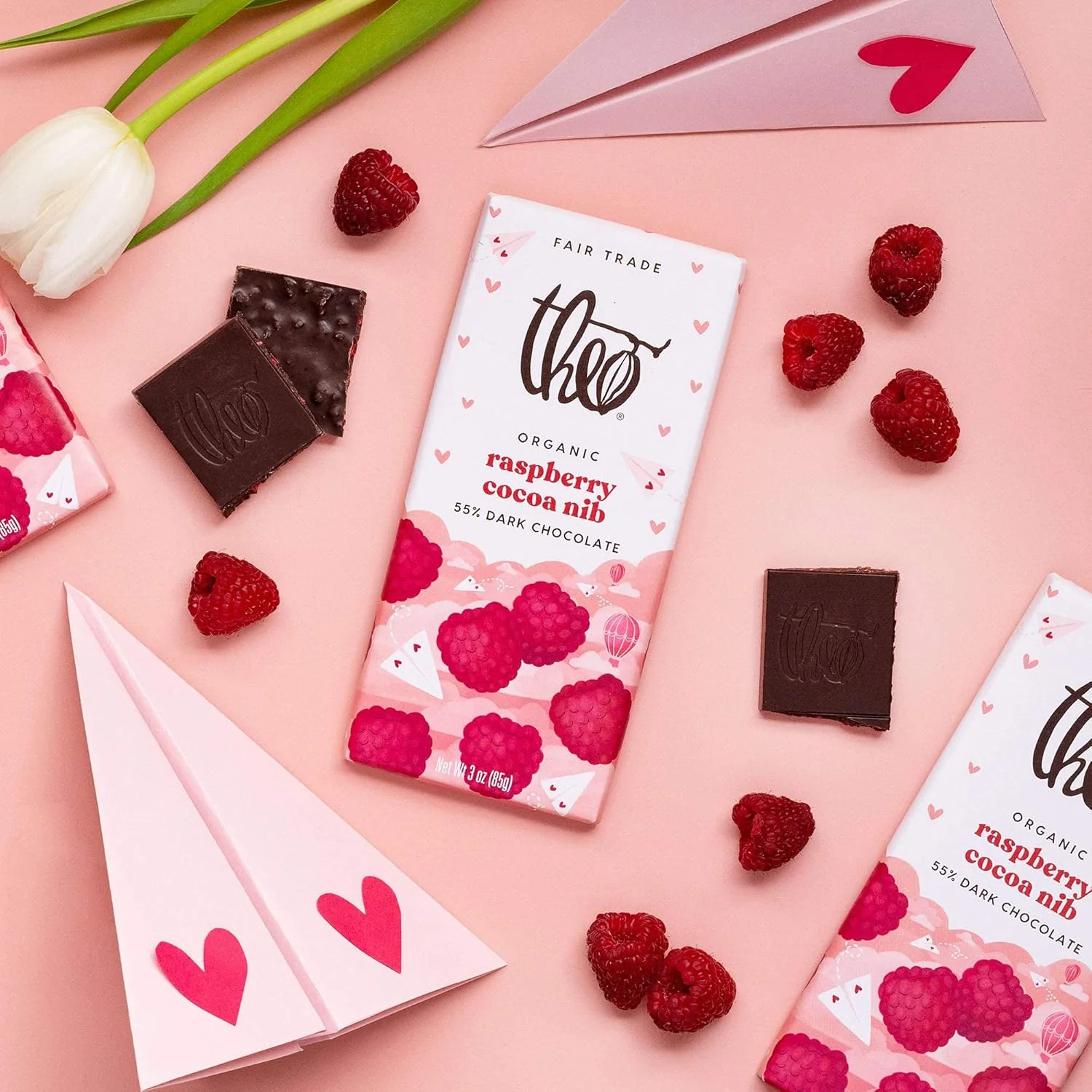 Organic Raspberry Cocoa Nib Dark Chocolate Bar - Image 2