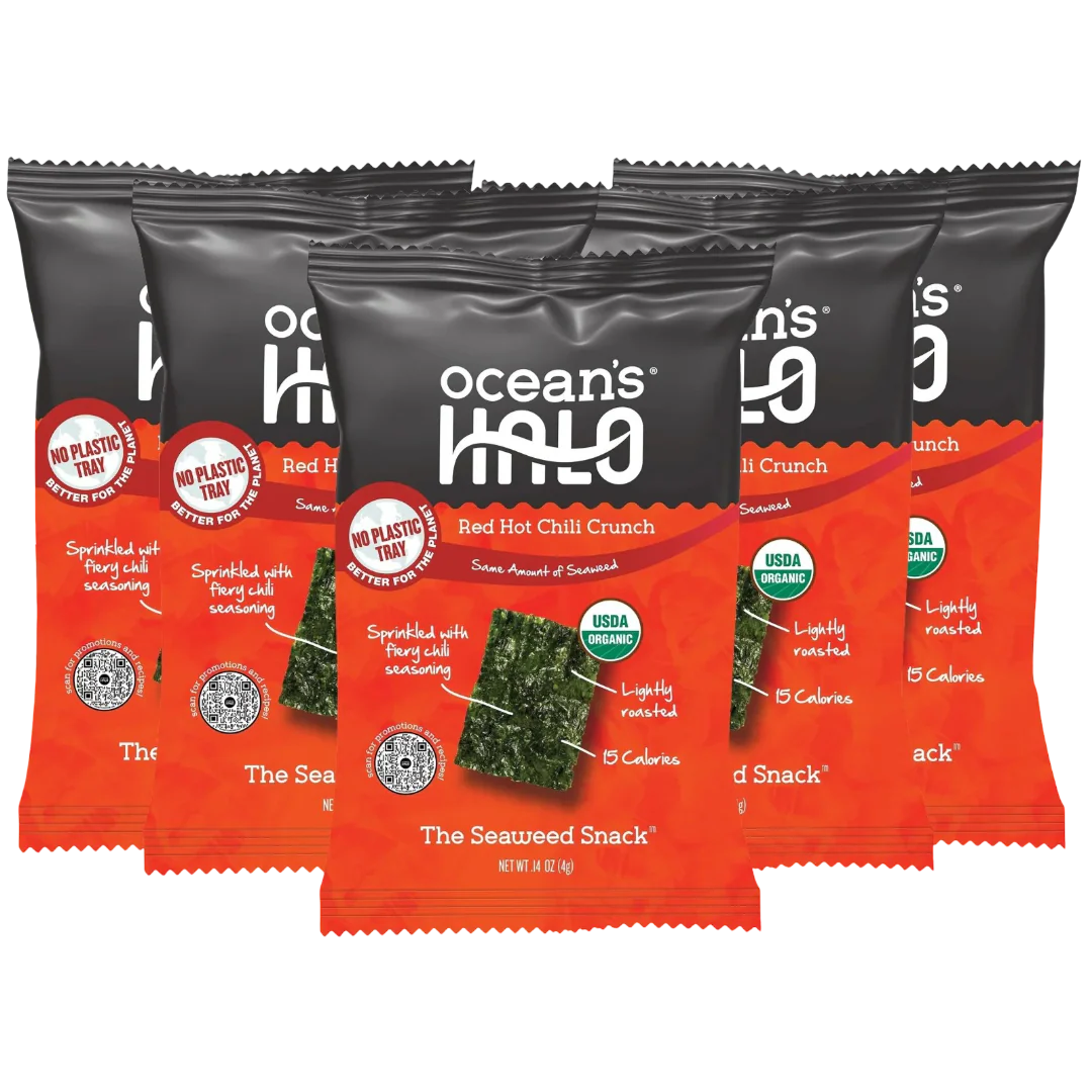 Organic Red Hot Chili Seaweed Snacks (5 Pack) - Trayless