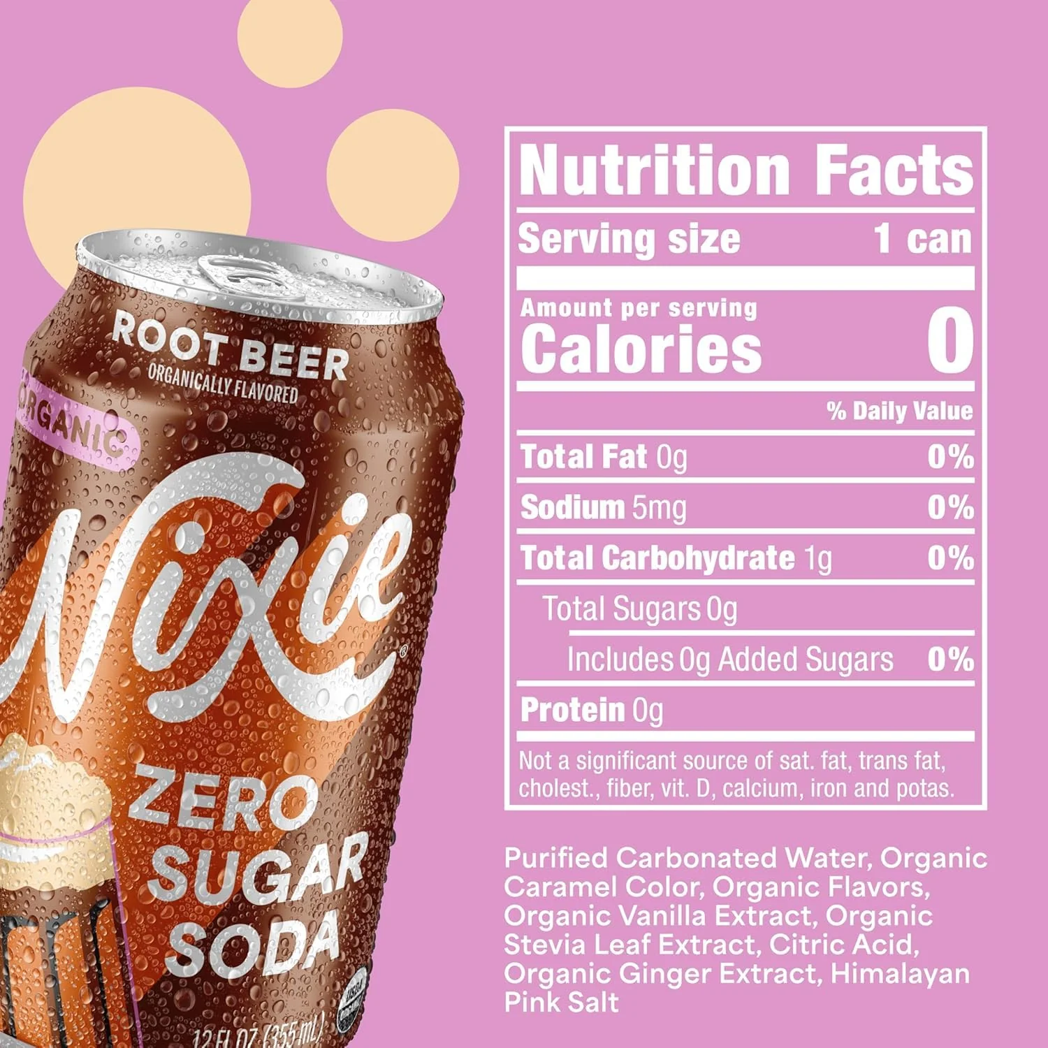 Organic Root Beer Zero Sugar Soda (12 Pack) - Image 3
