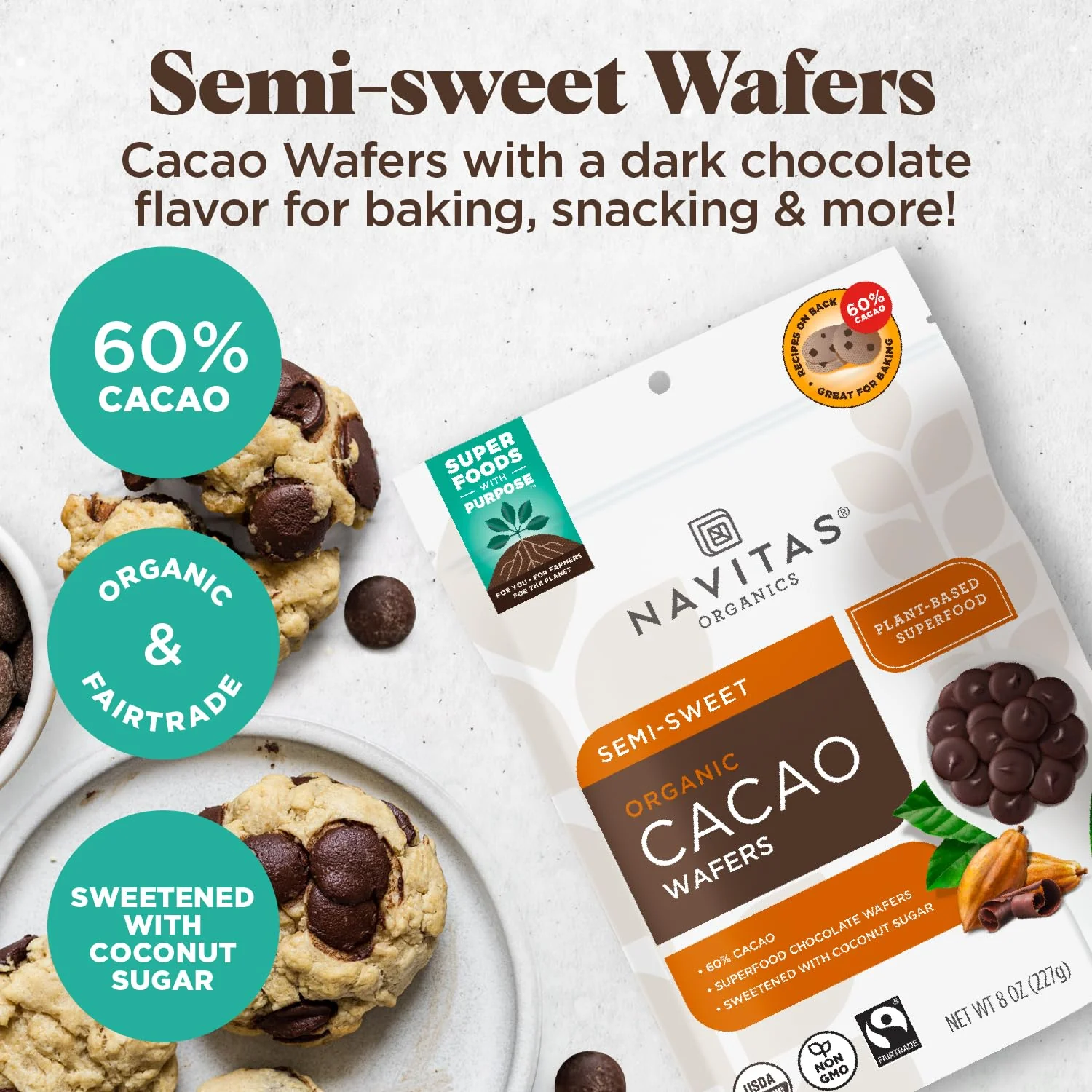 Organic Semi-Sweet Cacao Wafers Chips - Image 5