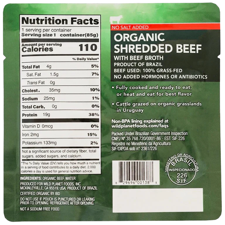 Organic Shredded Beef with Beef Broth (no salt added) (12 Pack) - Image 4