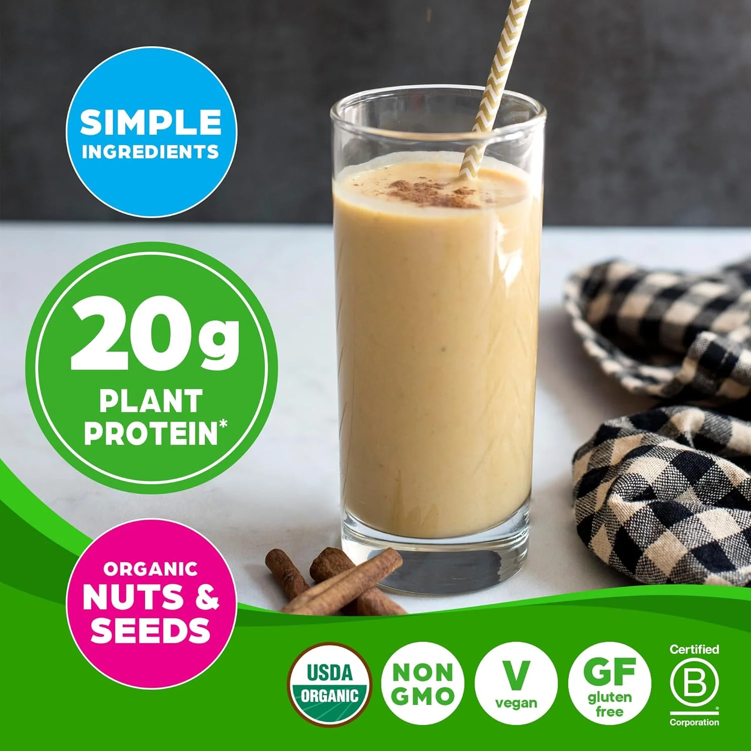 Organic Simple Vegan Protein Powder - Vanilla - Image 4