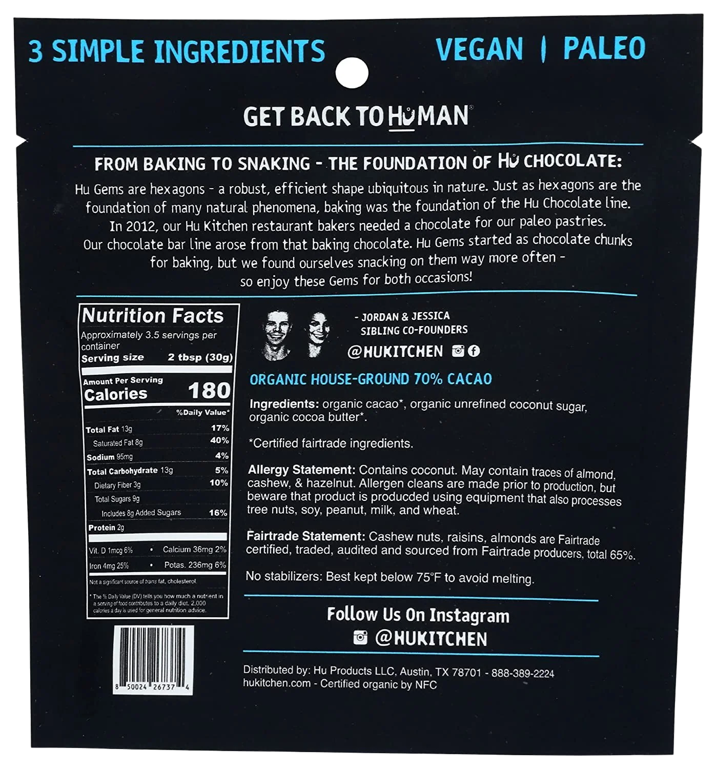 Organic Snacking & Baking Dark Chocolate Gems - Image 2