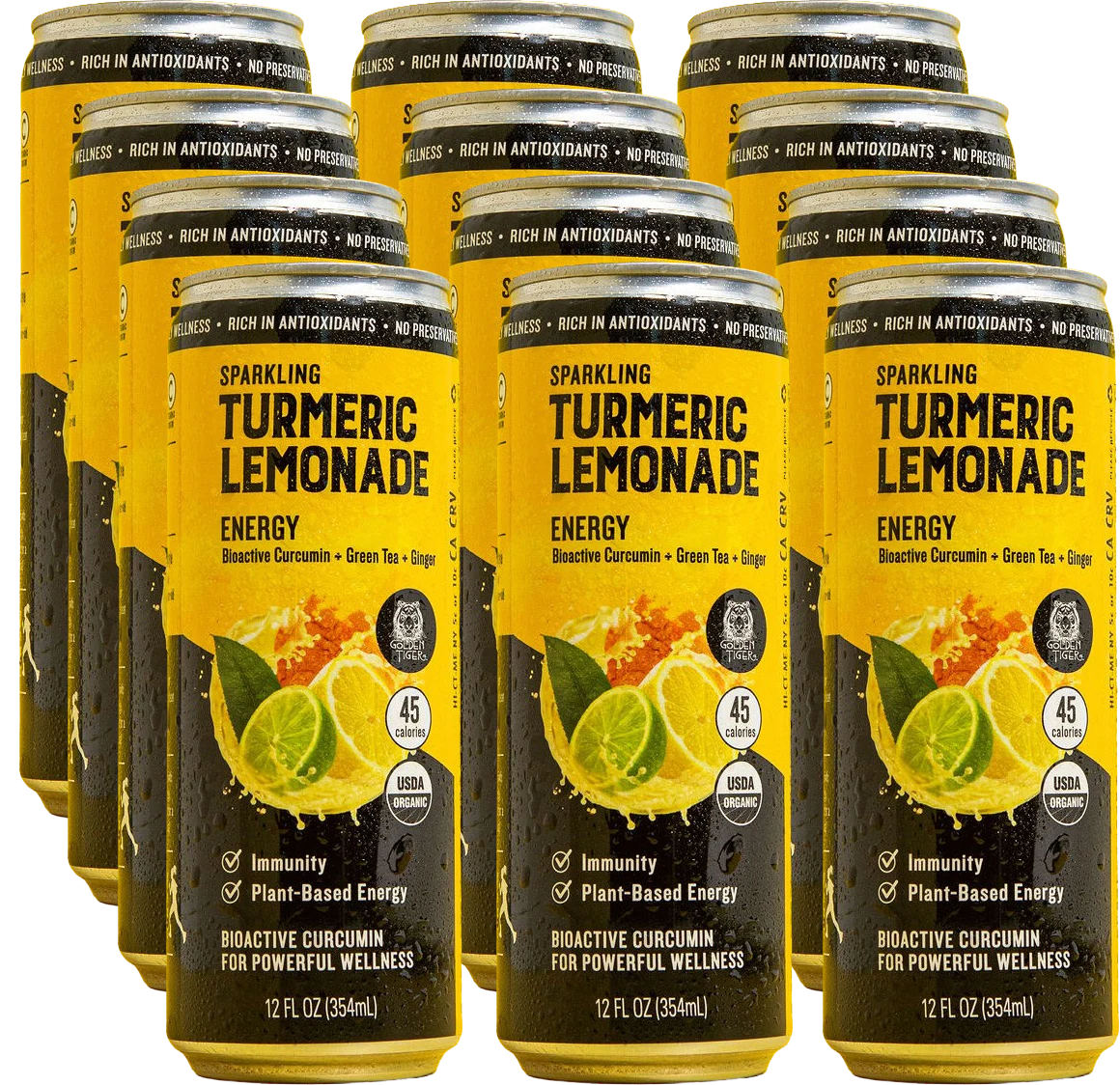Organic Sparkling Turmeric Lemonade Sparkling Energy (12 Pack)
