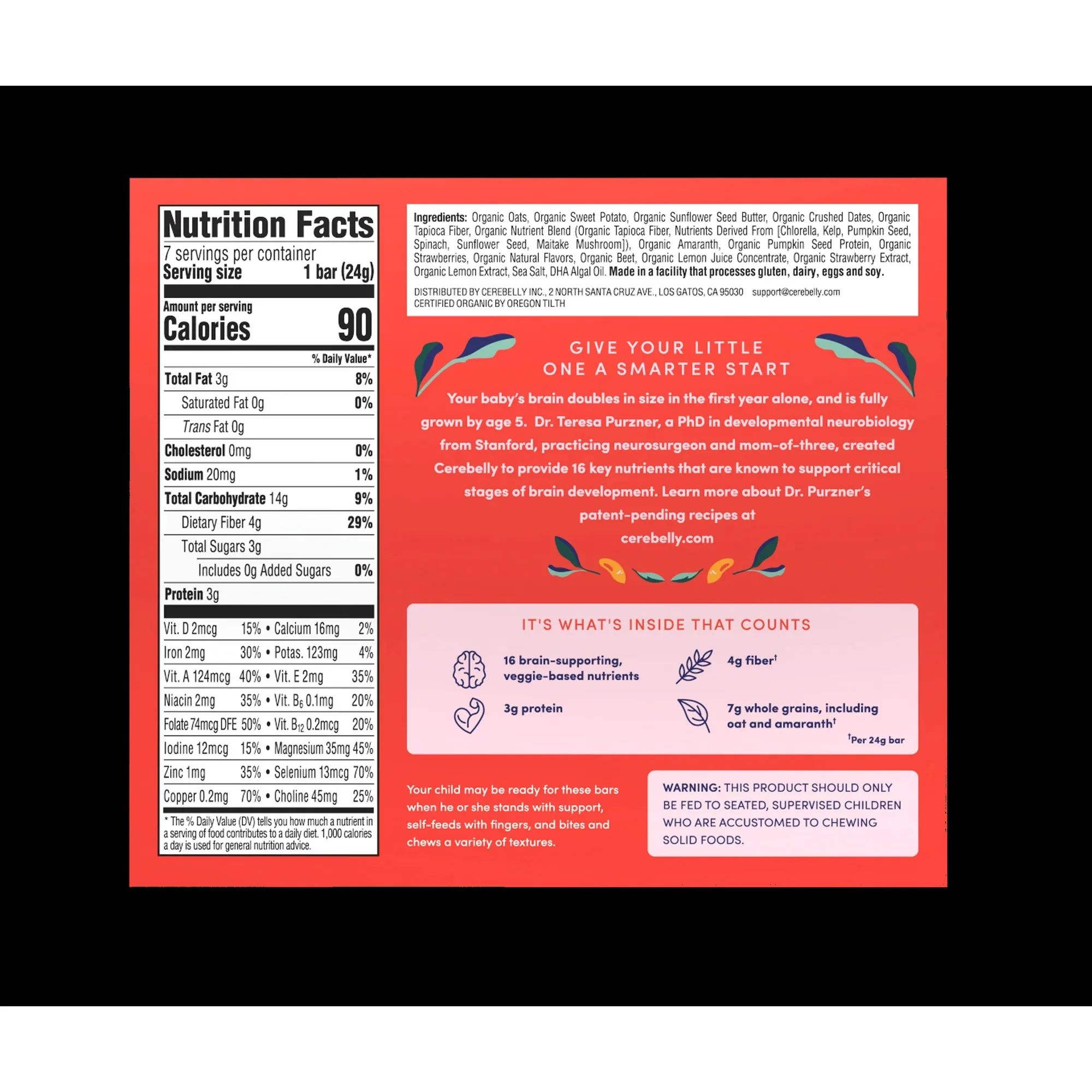 Organic Strawberry Beet Smart Snack Bars (5 CT) - Image 6