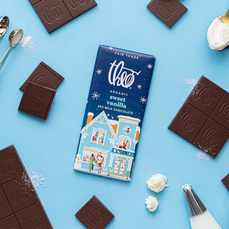 Organic Sweet Vanilla Milk Chocolate Holiday Candy Bar - Image 2