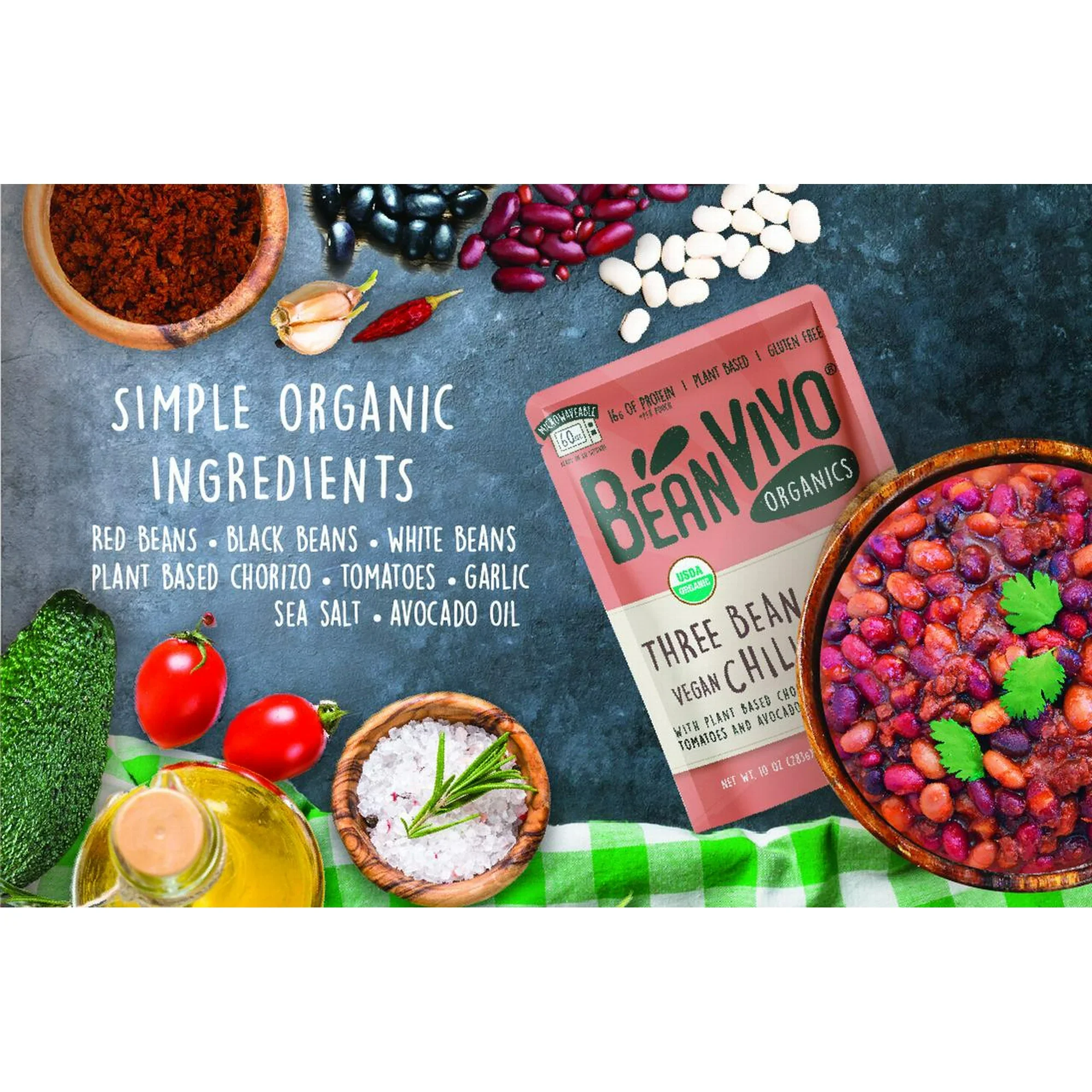 Organic Three Bean Vegan Chili (6 Pack) - Image 5