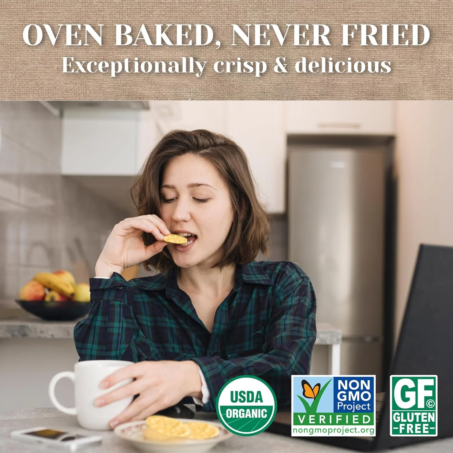 Organic Toasted Onion Brown Rice Snaps - Image 3