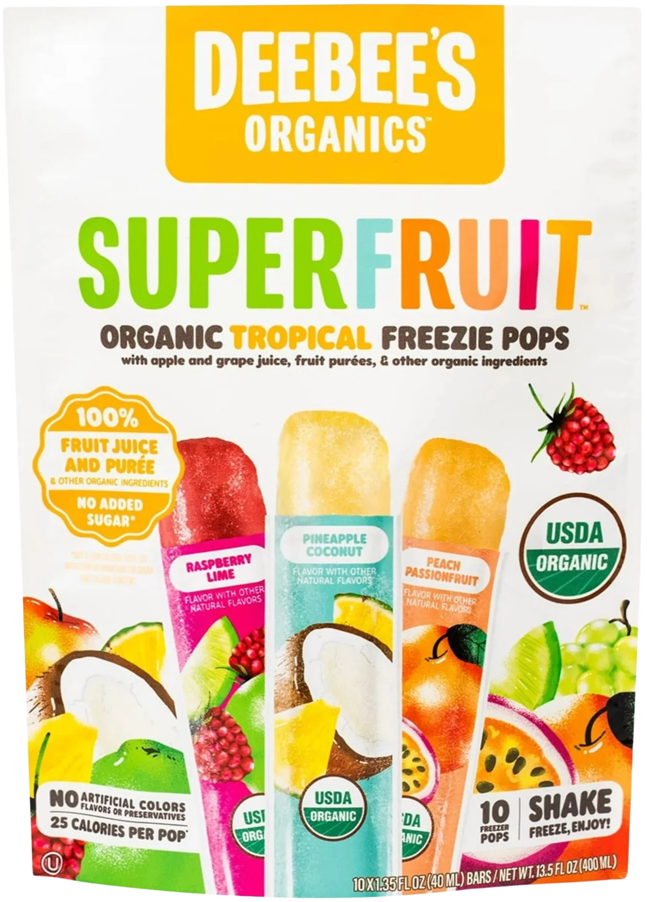 Organic Tropical SuperFruit Freezie Pops