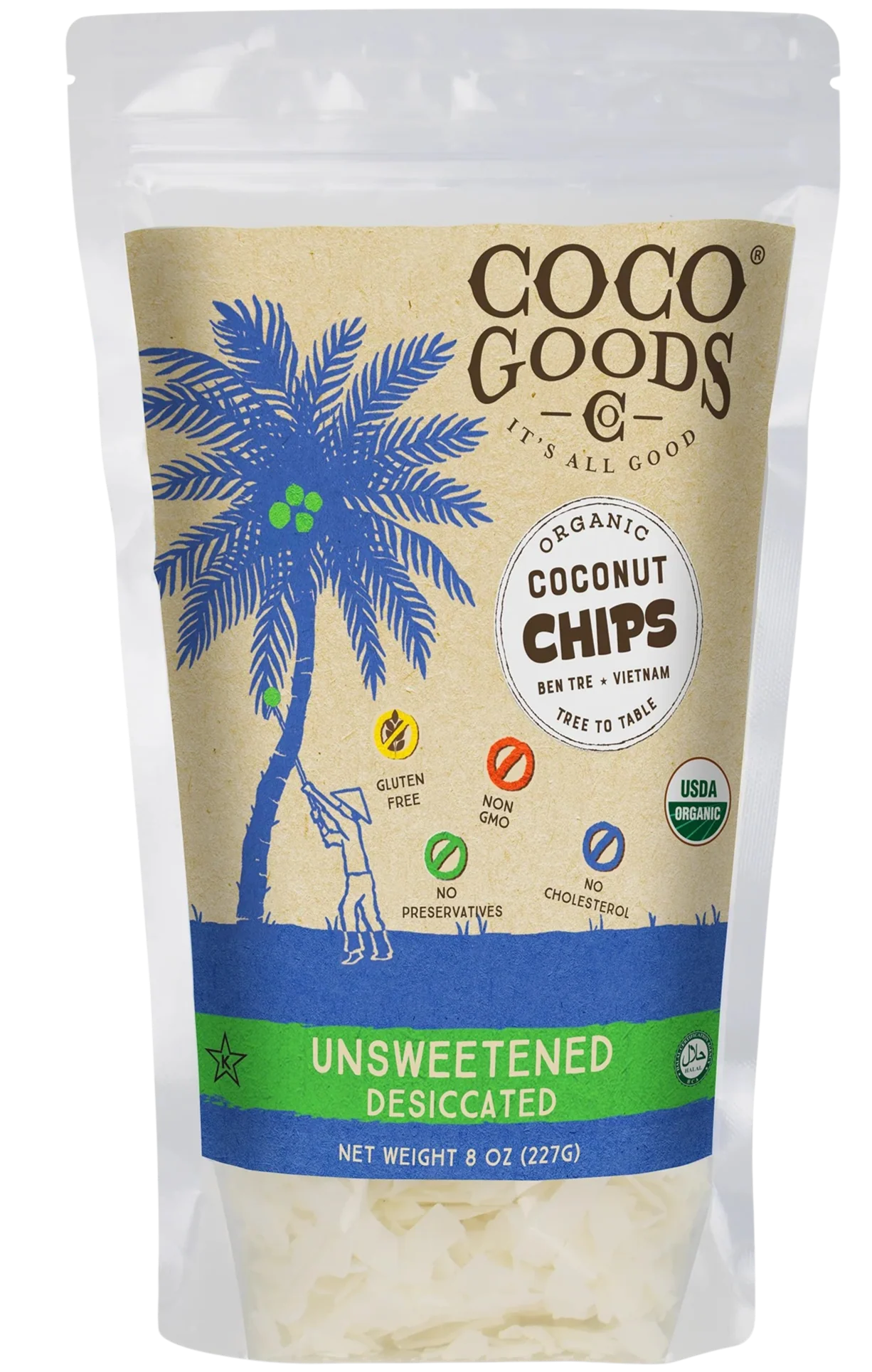 Organic Desiccated Coconut Chips - Unsweetened